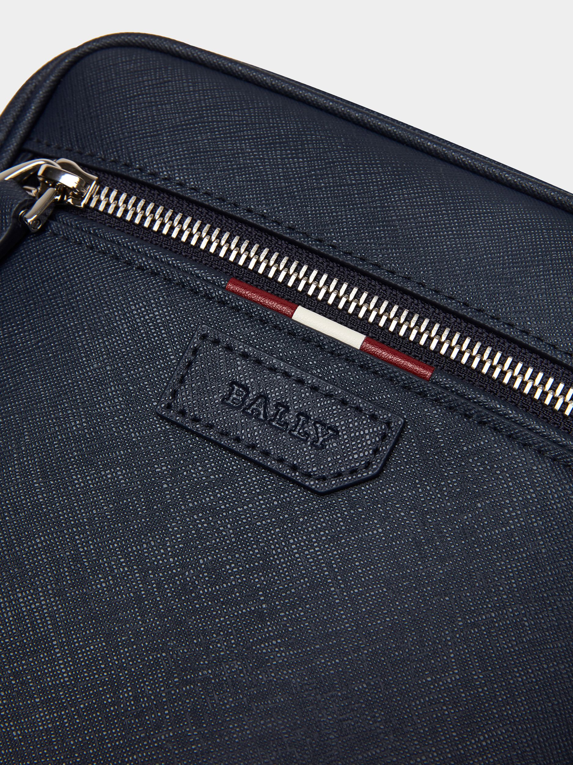 Crossbody Bag in Blue Grained Leather - Image 4