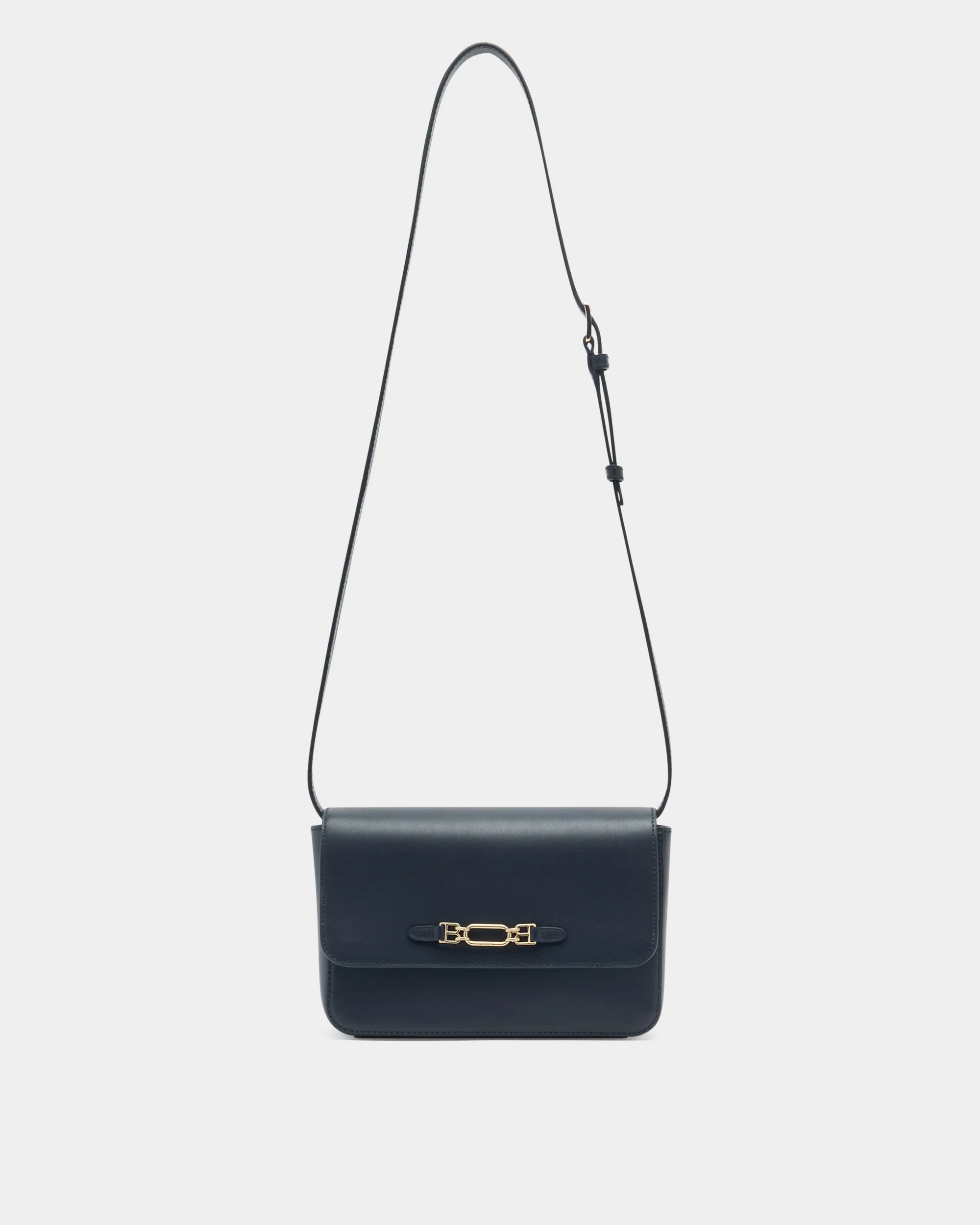 Crossbody Bag In Blue Leather