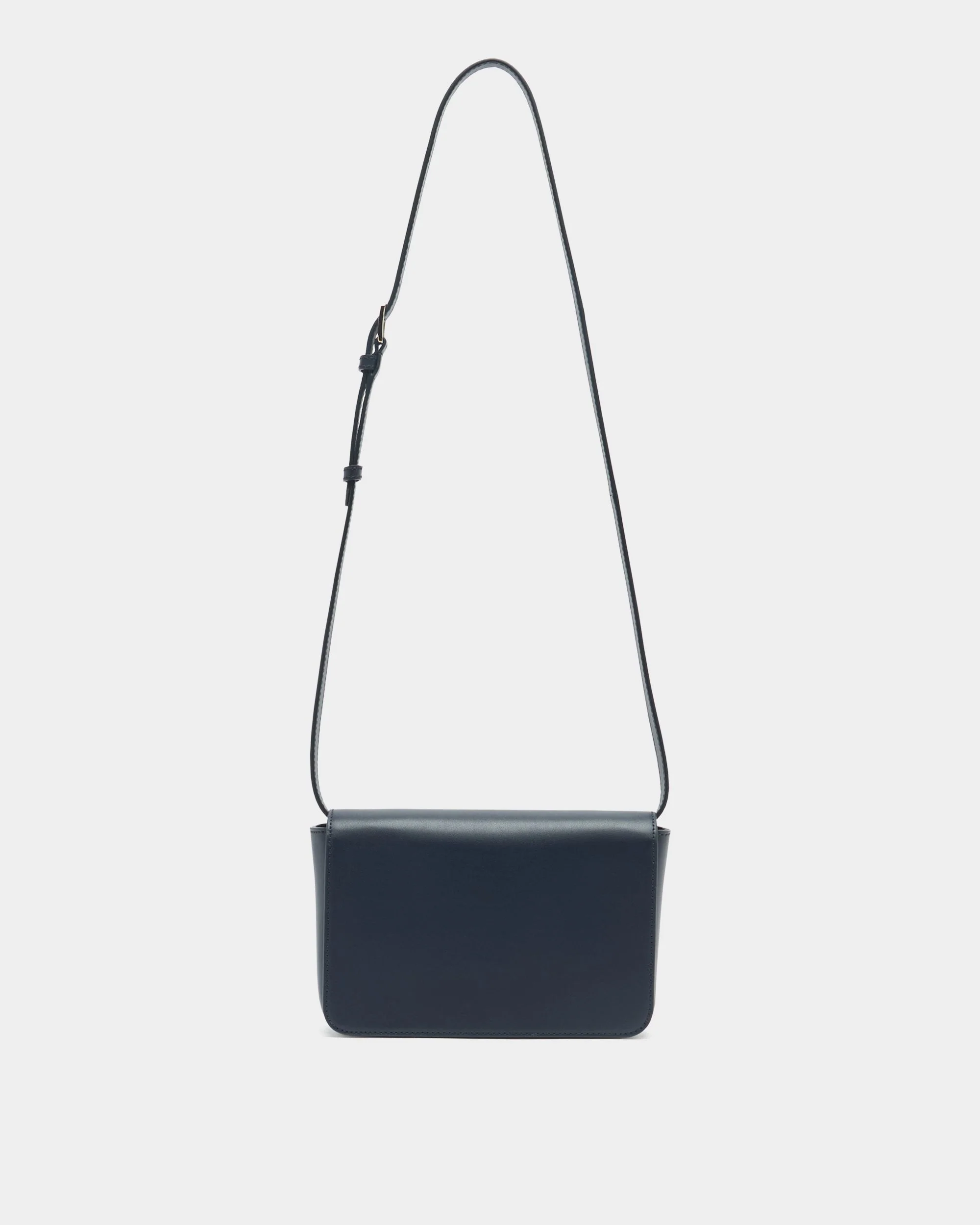 Crossbody Bag In Blue Leather - Image 3