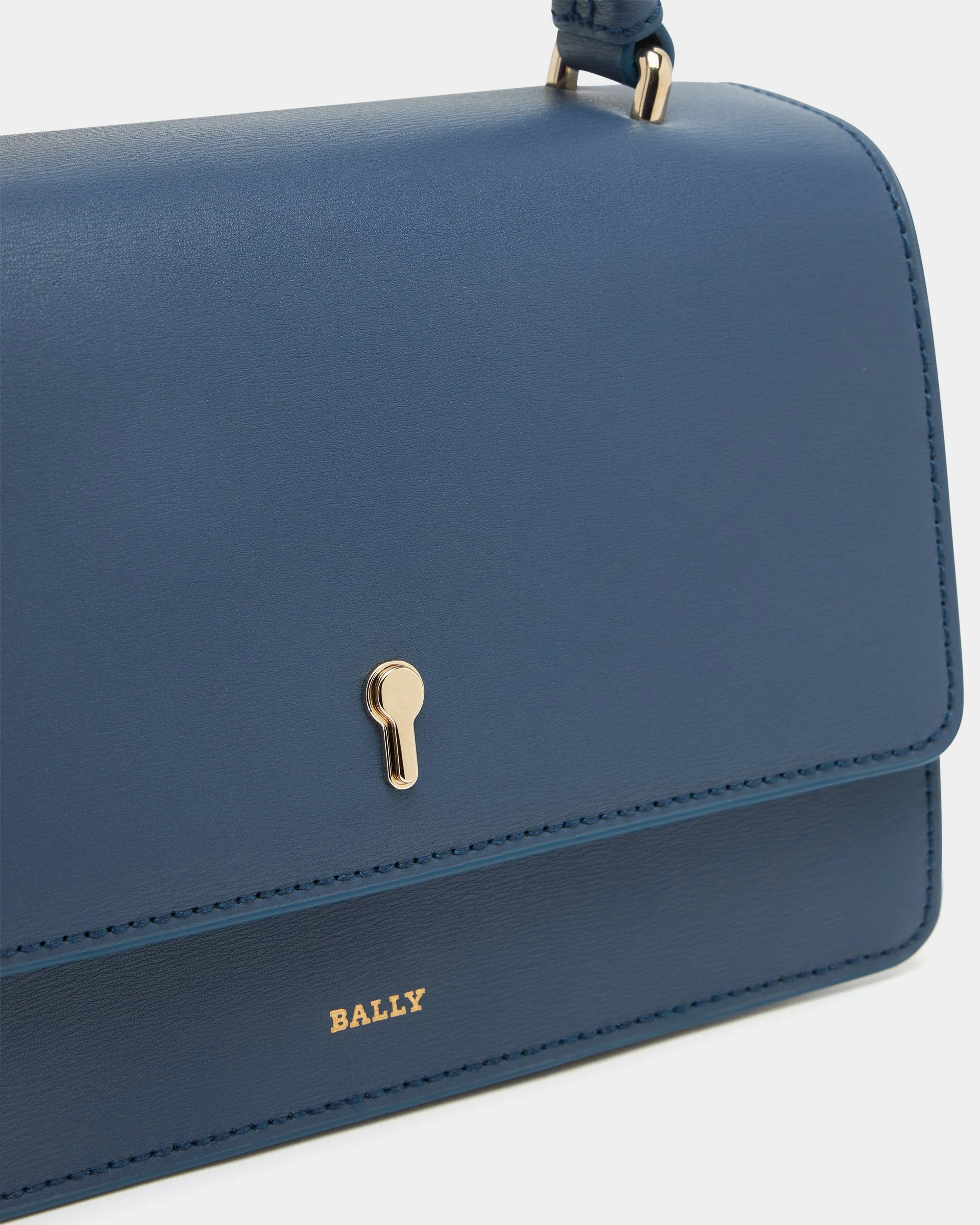 Crossbody Bag In Blue Leather - Image 5
