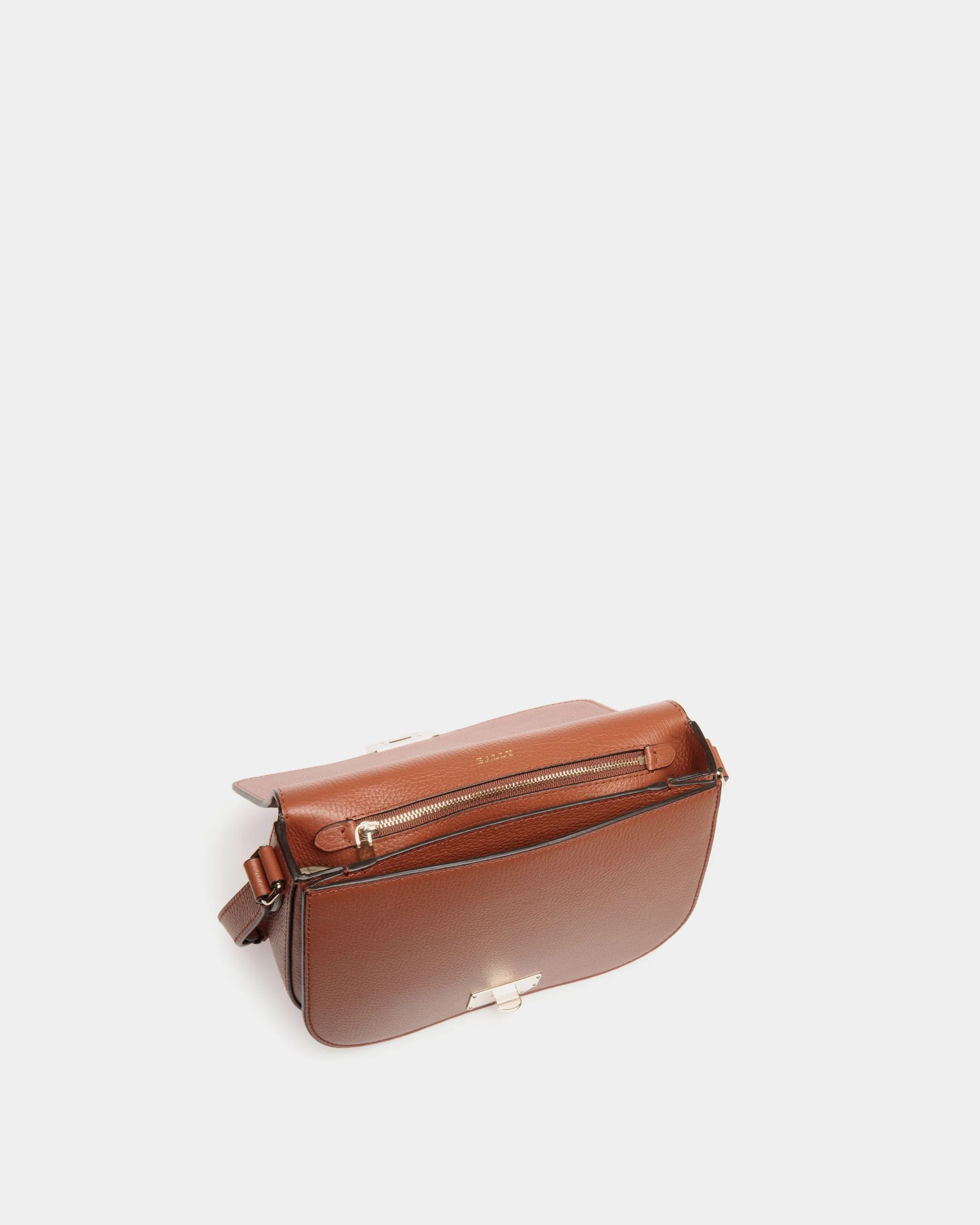 Crossbody Bag in Brown Embossed Leather - Image 4
