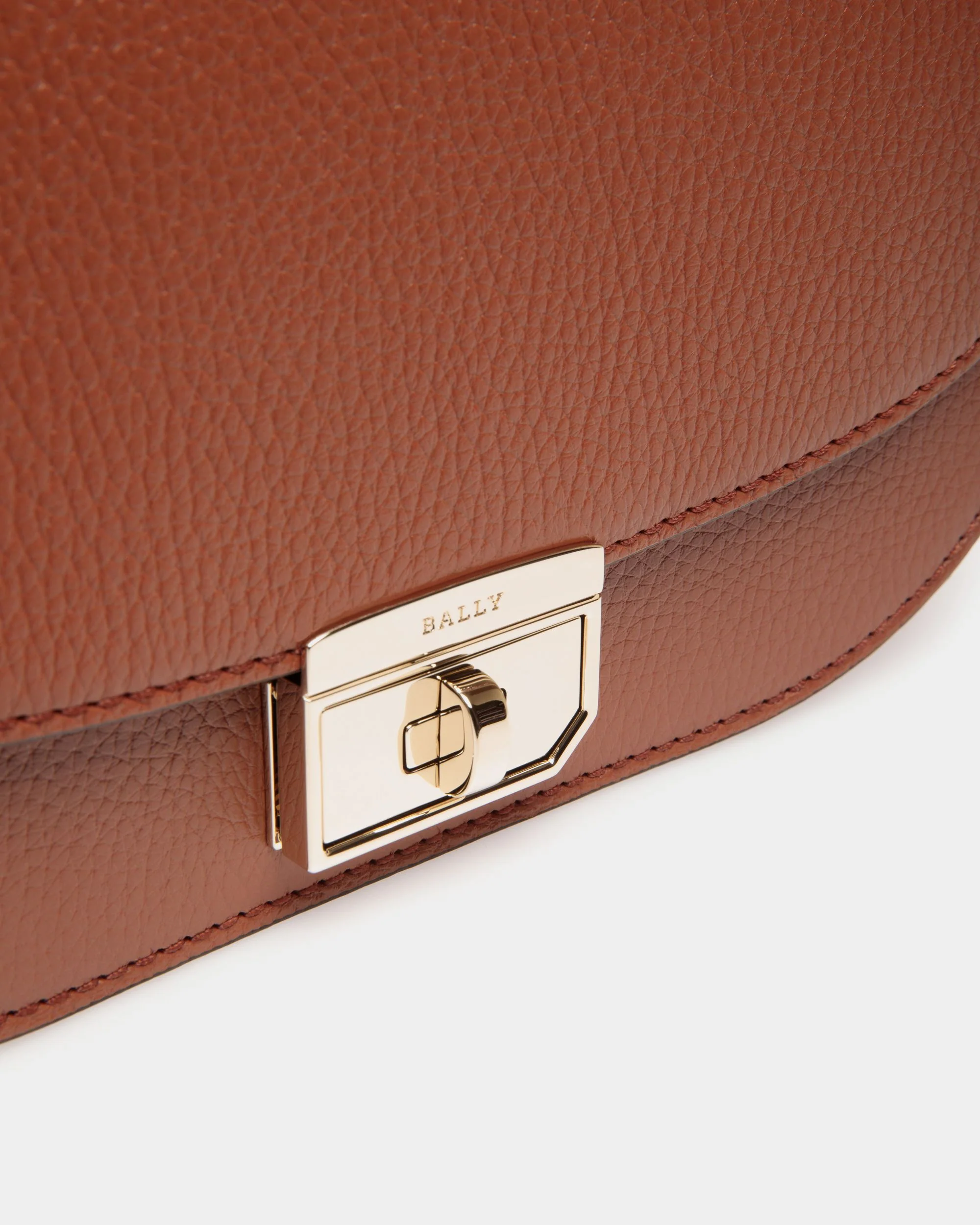 Crossbody Bag in Brown Embossed Leather - Image 5