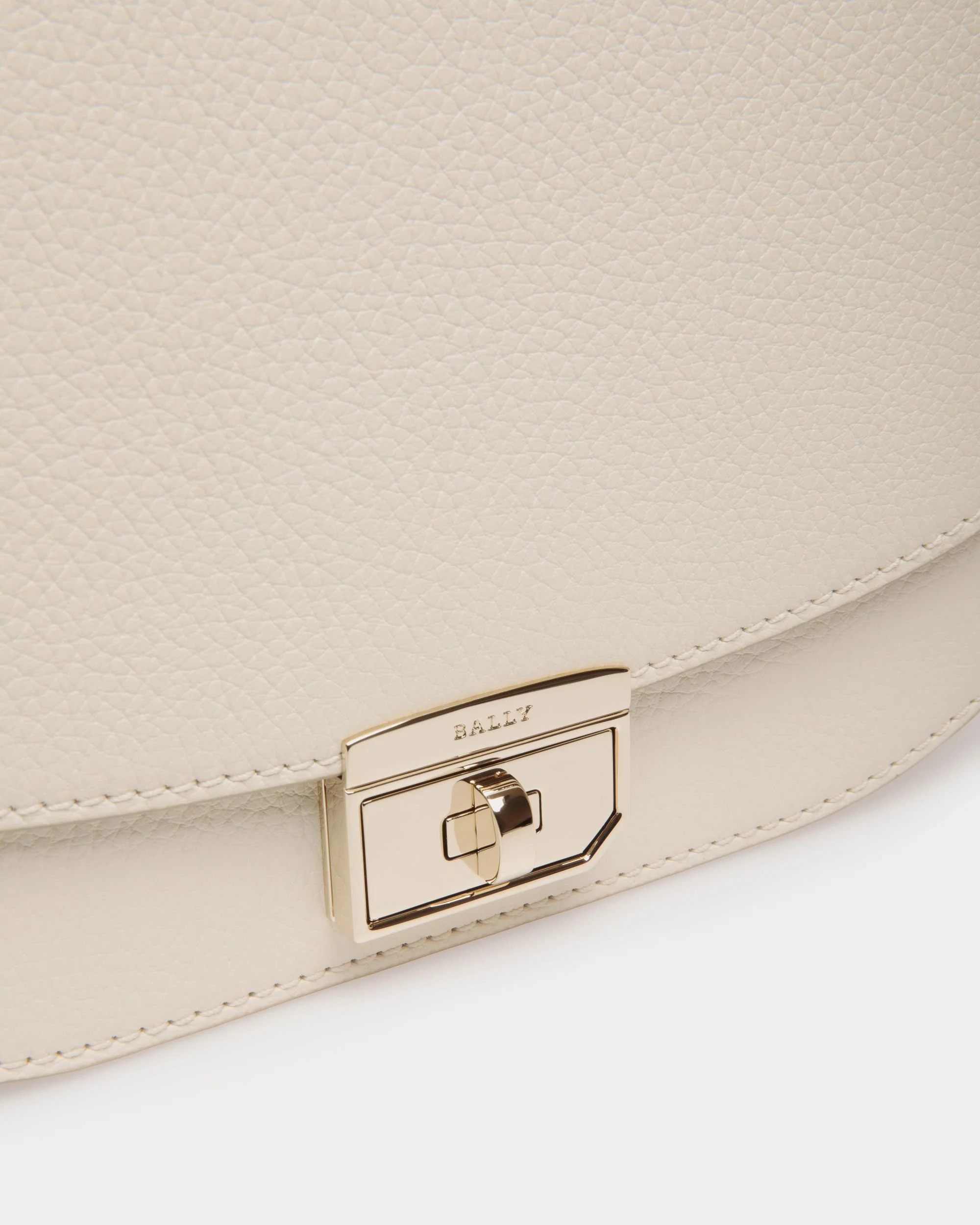 Crossbody Bag in White Embossed Leather - Image 5