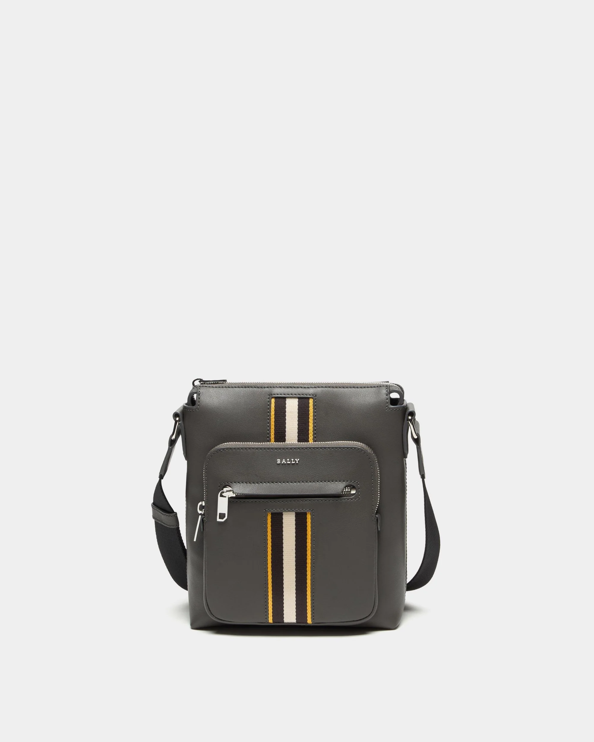 Crossbody In Grey Leather