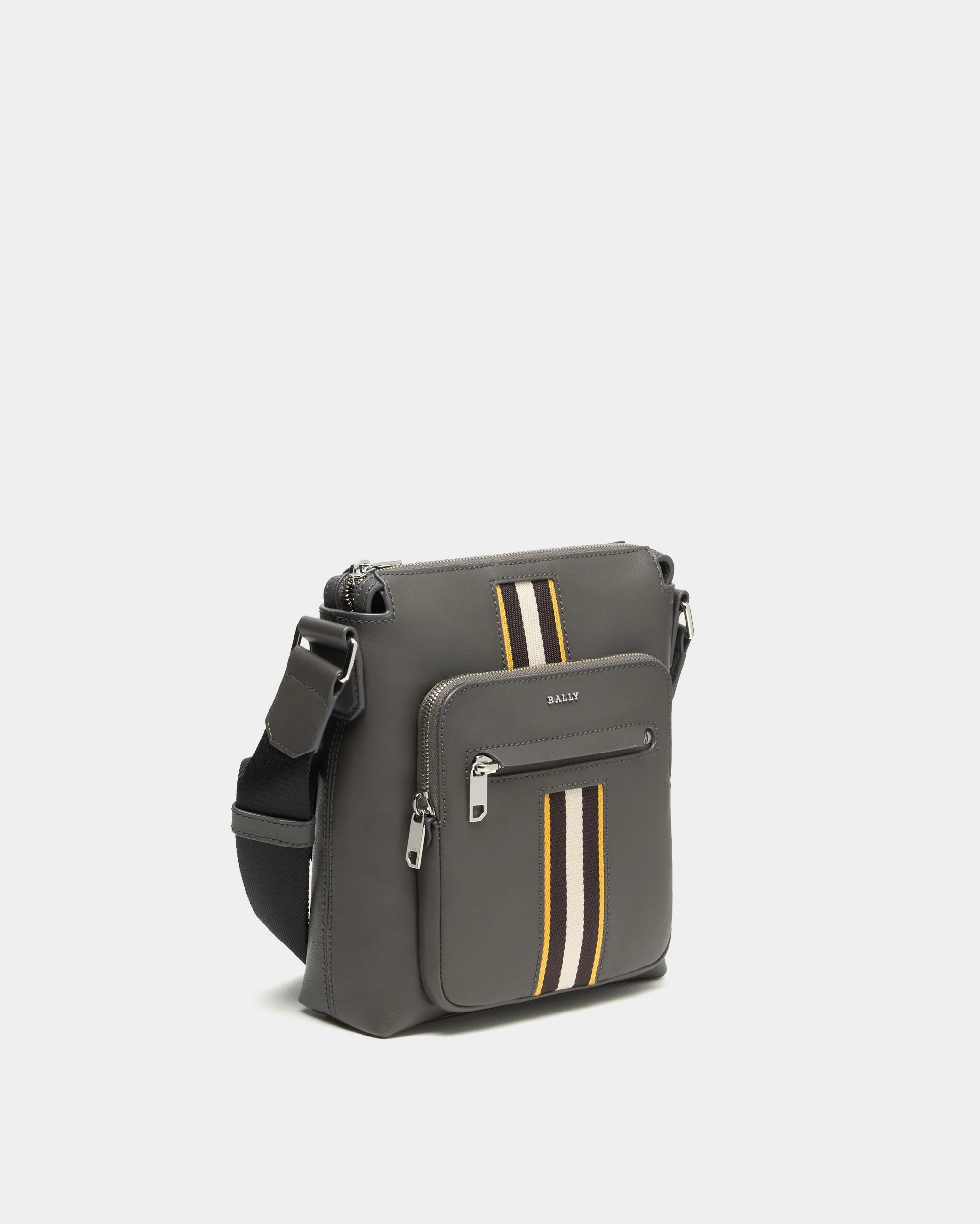 Crossbody In Grey Leather - Image 3