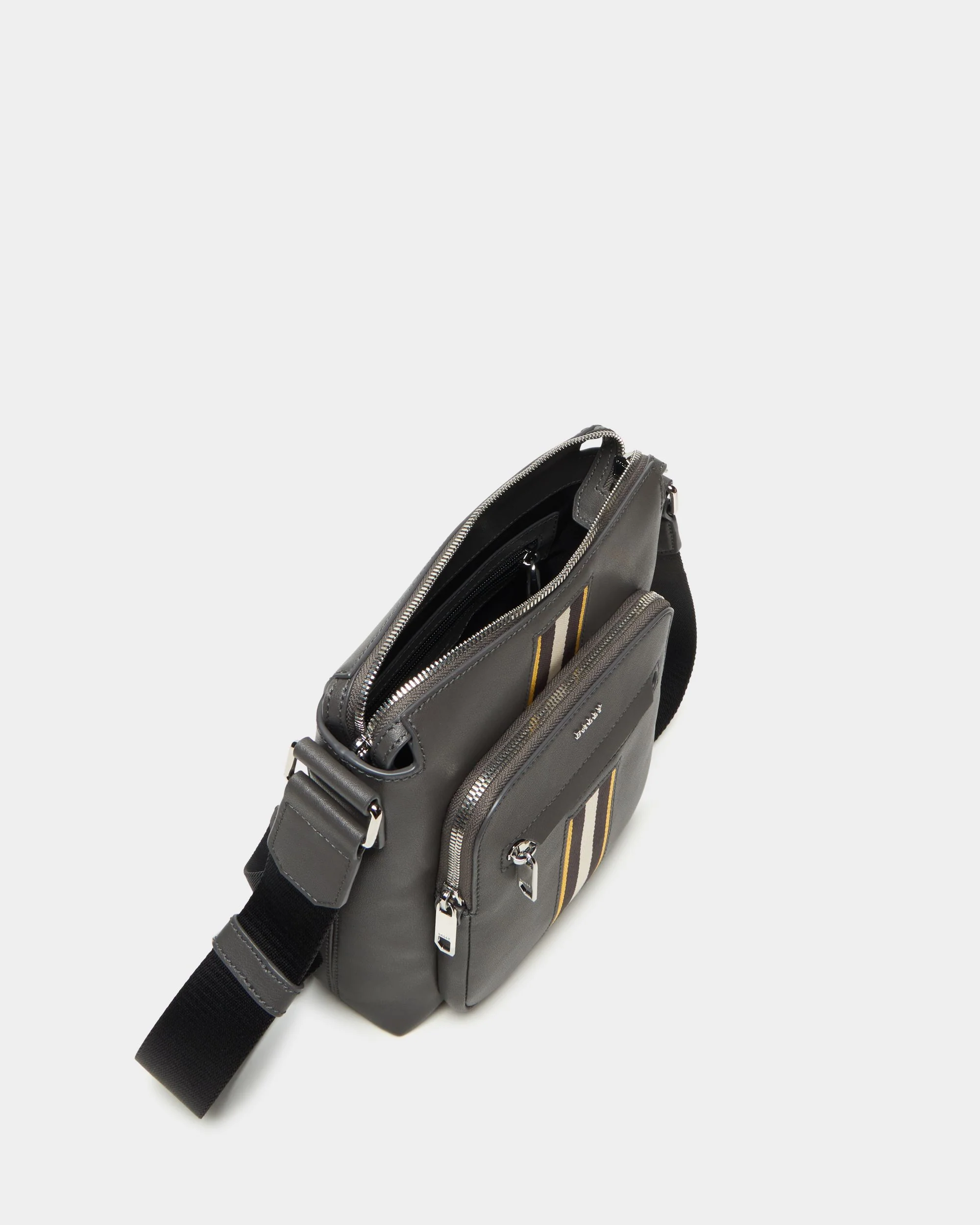 Crossbody In Grey Leather - Image 4