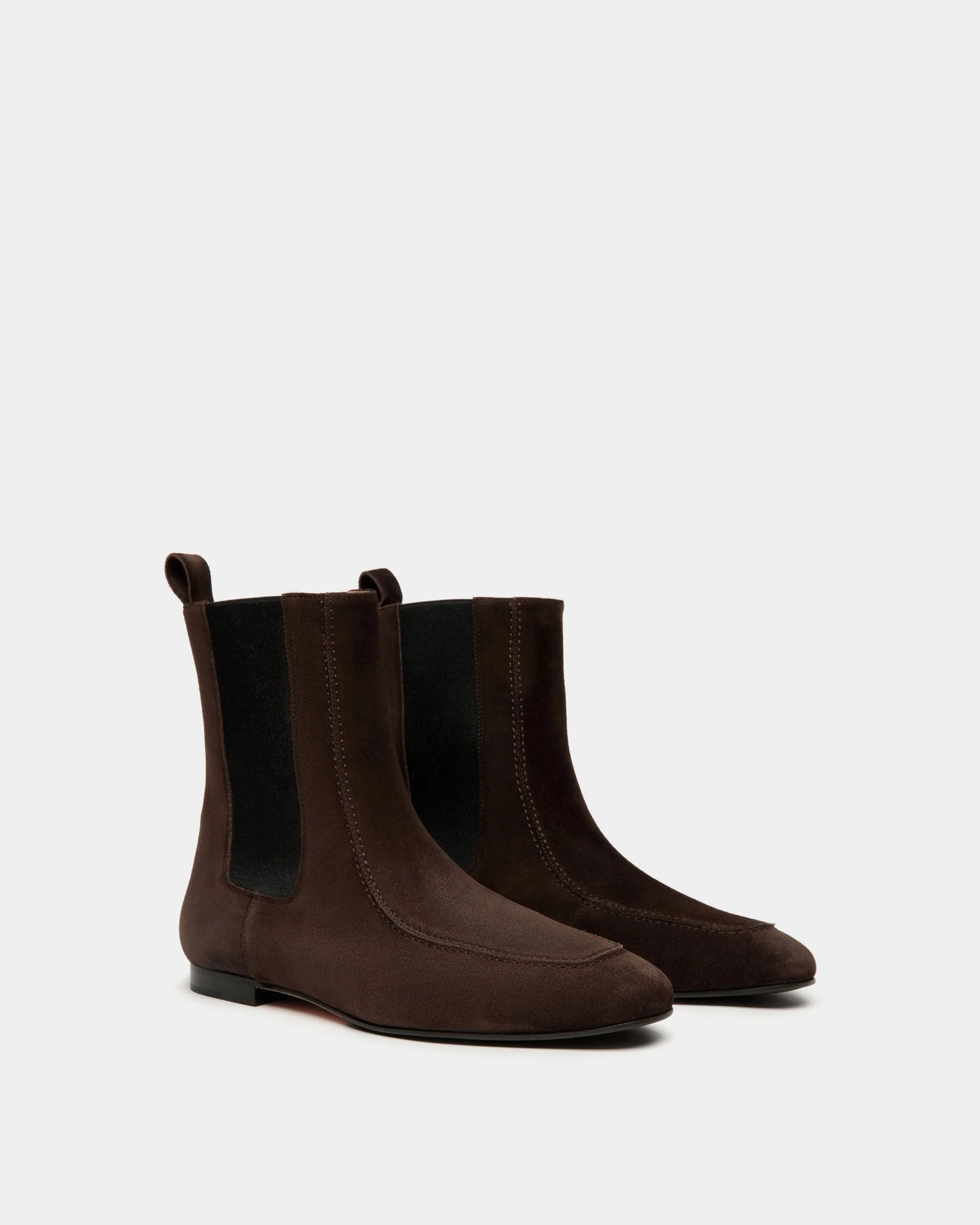 Daily Emblem Bootie In Ebano Suede Leather - Image 2
