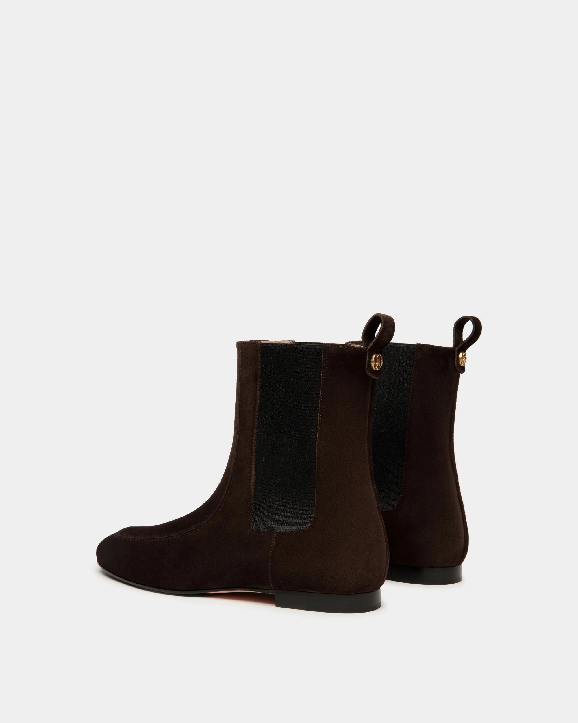 Daily Emblem Bootie In Ebano Suede Leather - Image 3