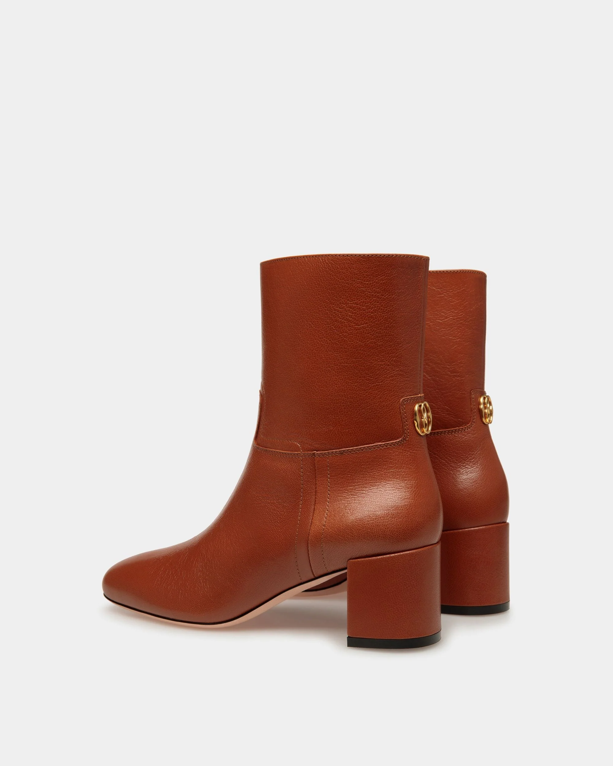 Daily Emblem Booties In Brown Leather - Image 3