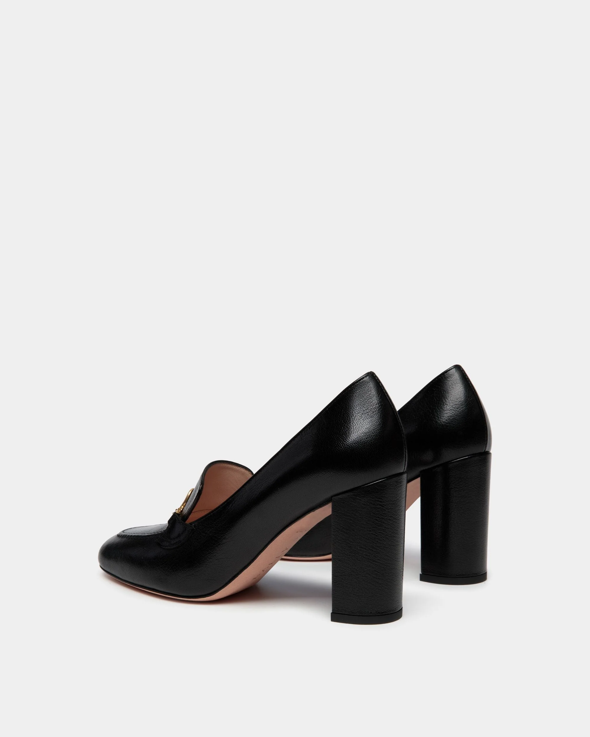 Daily Emblem Pump In Black Leather - Image 4