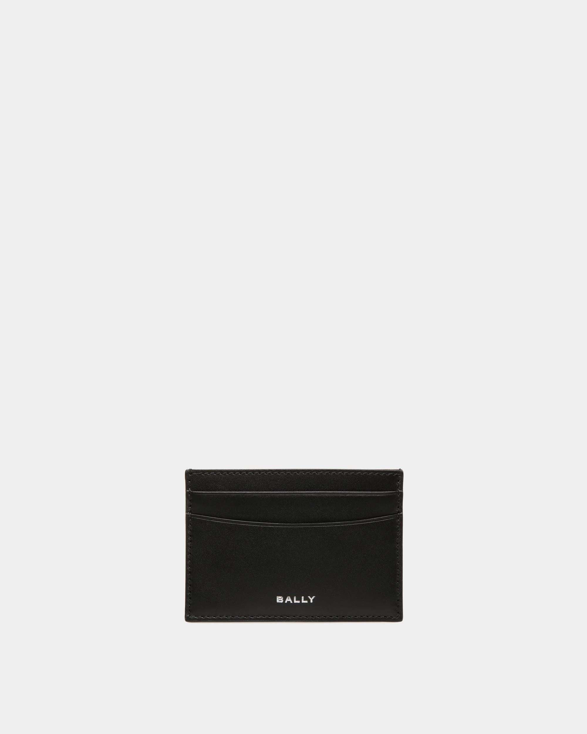 Deco Card Holder in Black Leather