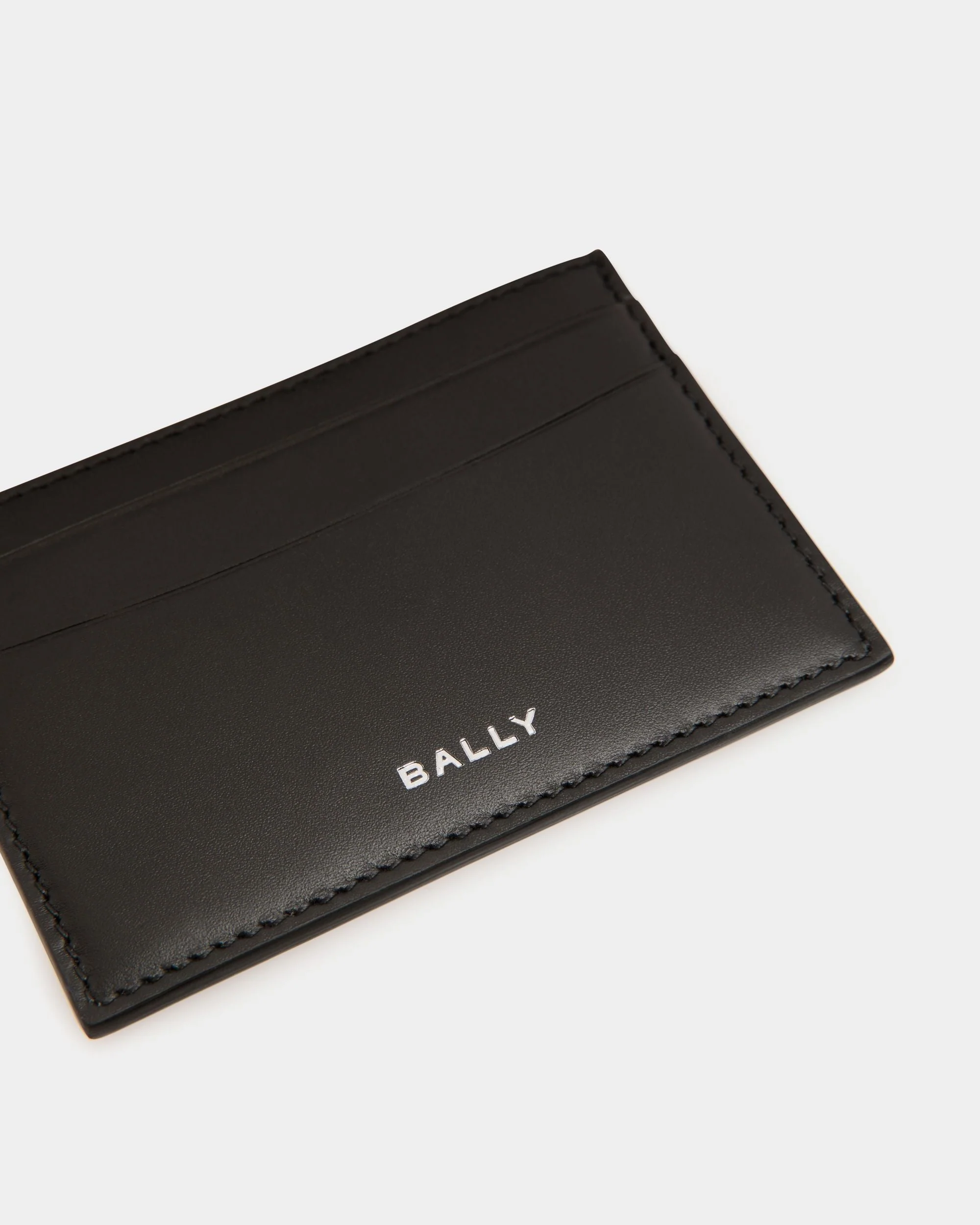 Deco Card Holder in Black Leather - Image 4
