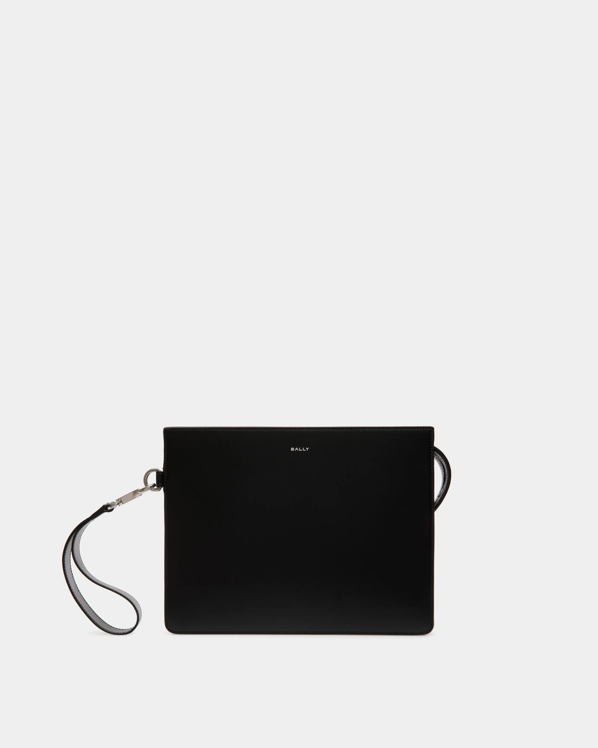 Deco Pouch in Black Leather