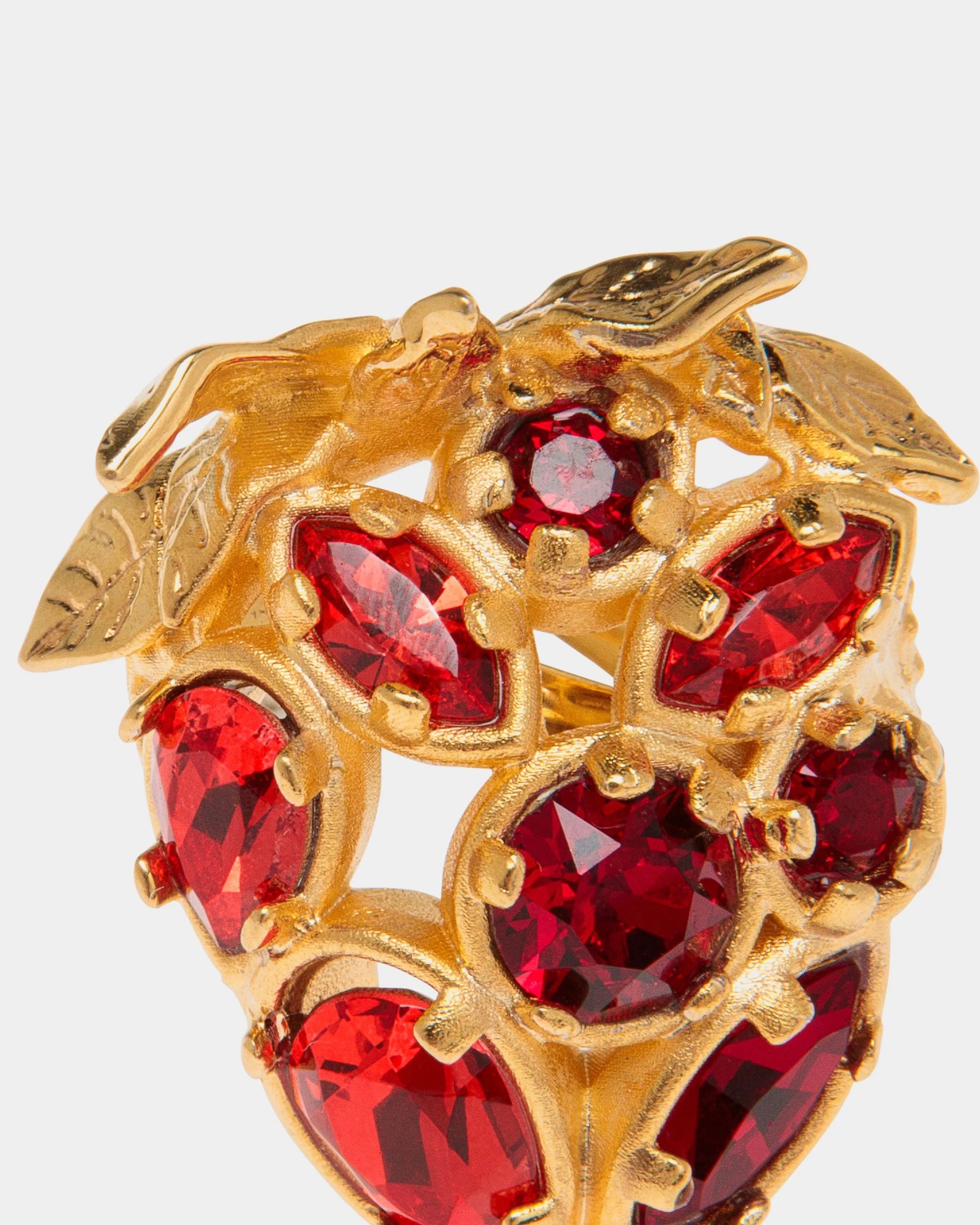 Deco Ring in Gold Eco Brass and Crystals - Image 3