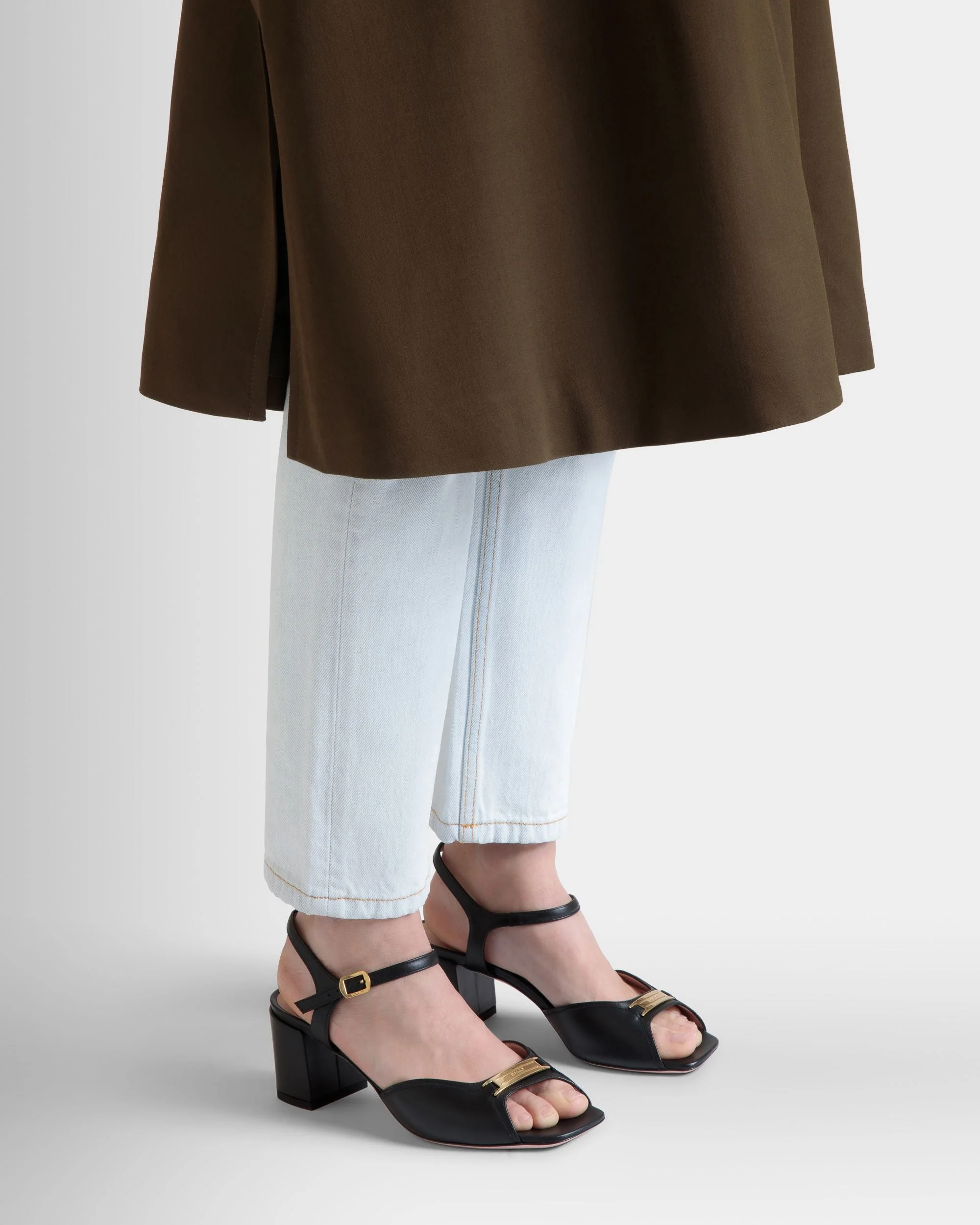 Deco Sandal in Black Leather - Image 2