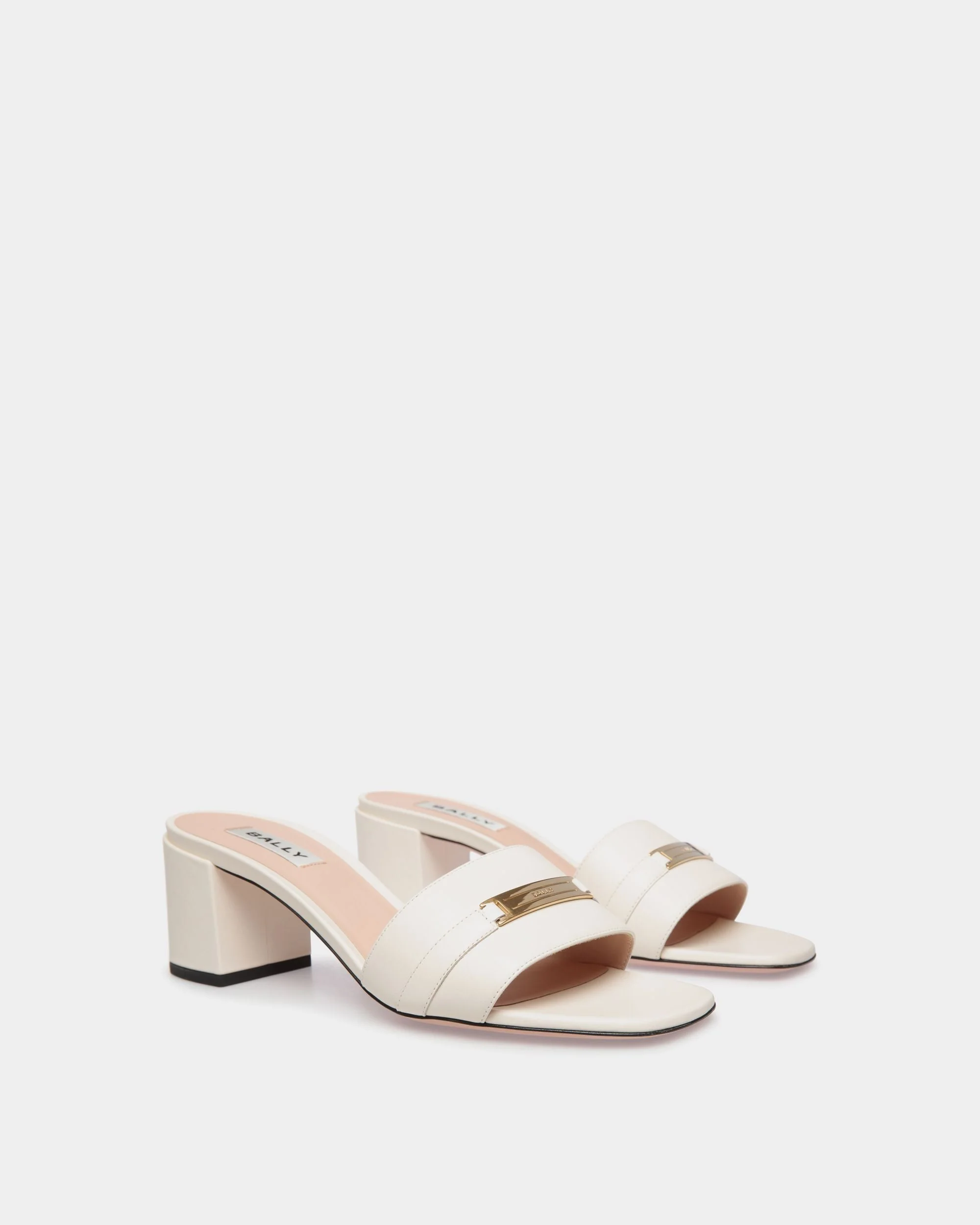 Deco Sandal in White Leather - Image 3
