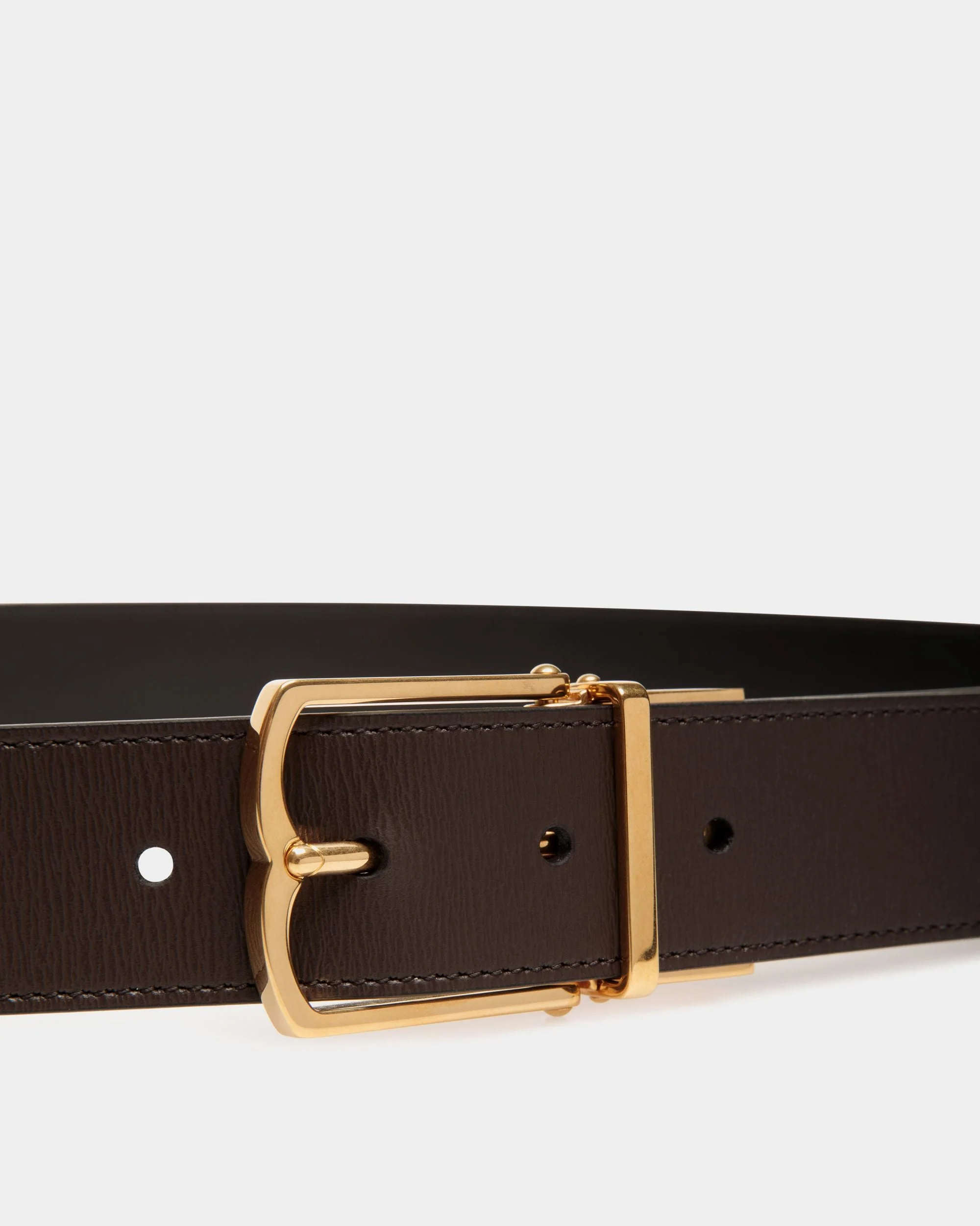 Dress Belt In Brown And Black Leather - Image 4