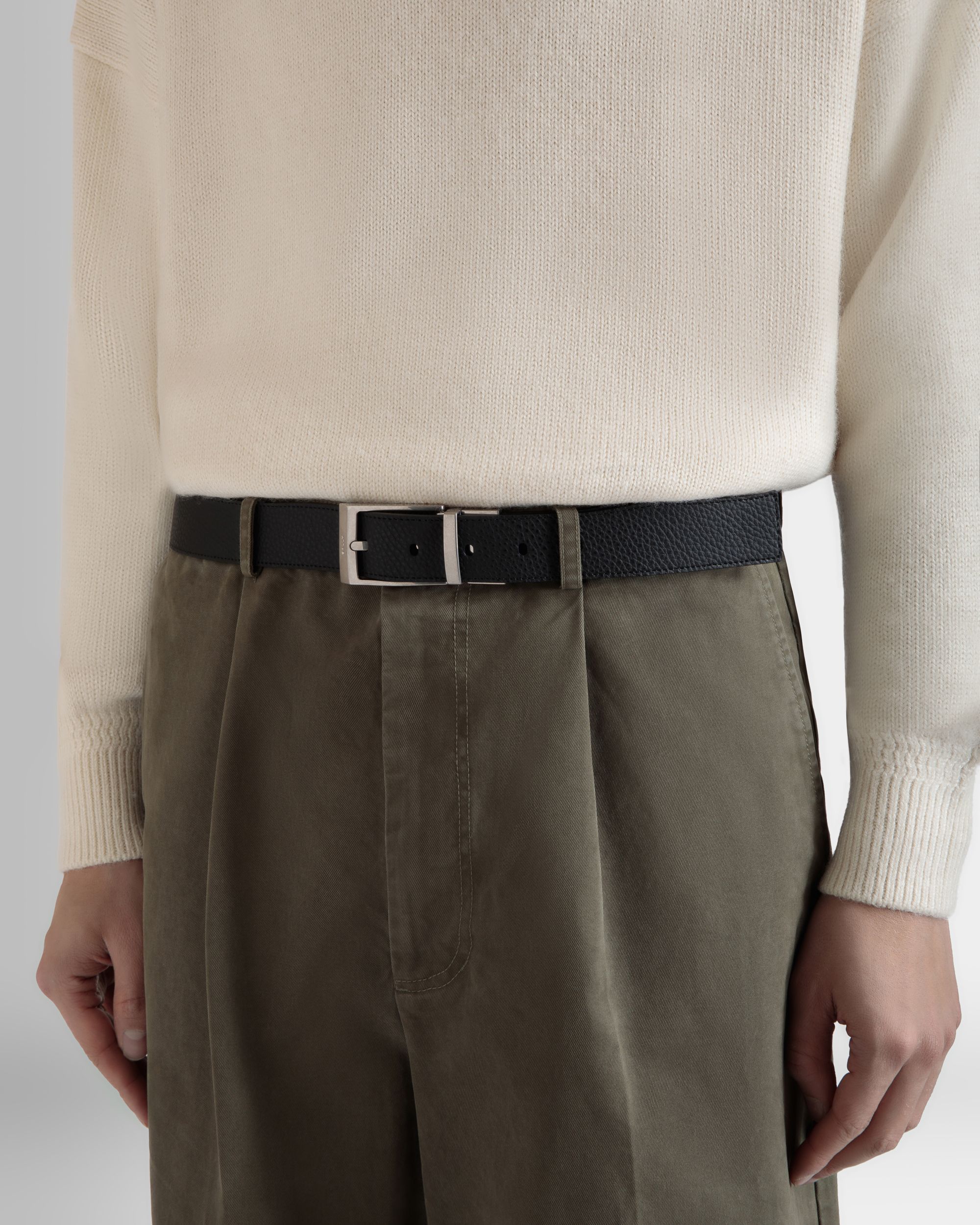 Dress Belt In Brown And Black Leather - Image 4