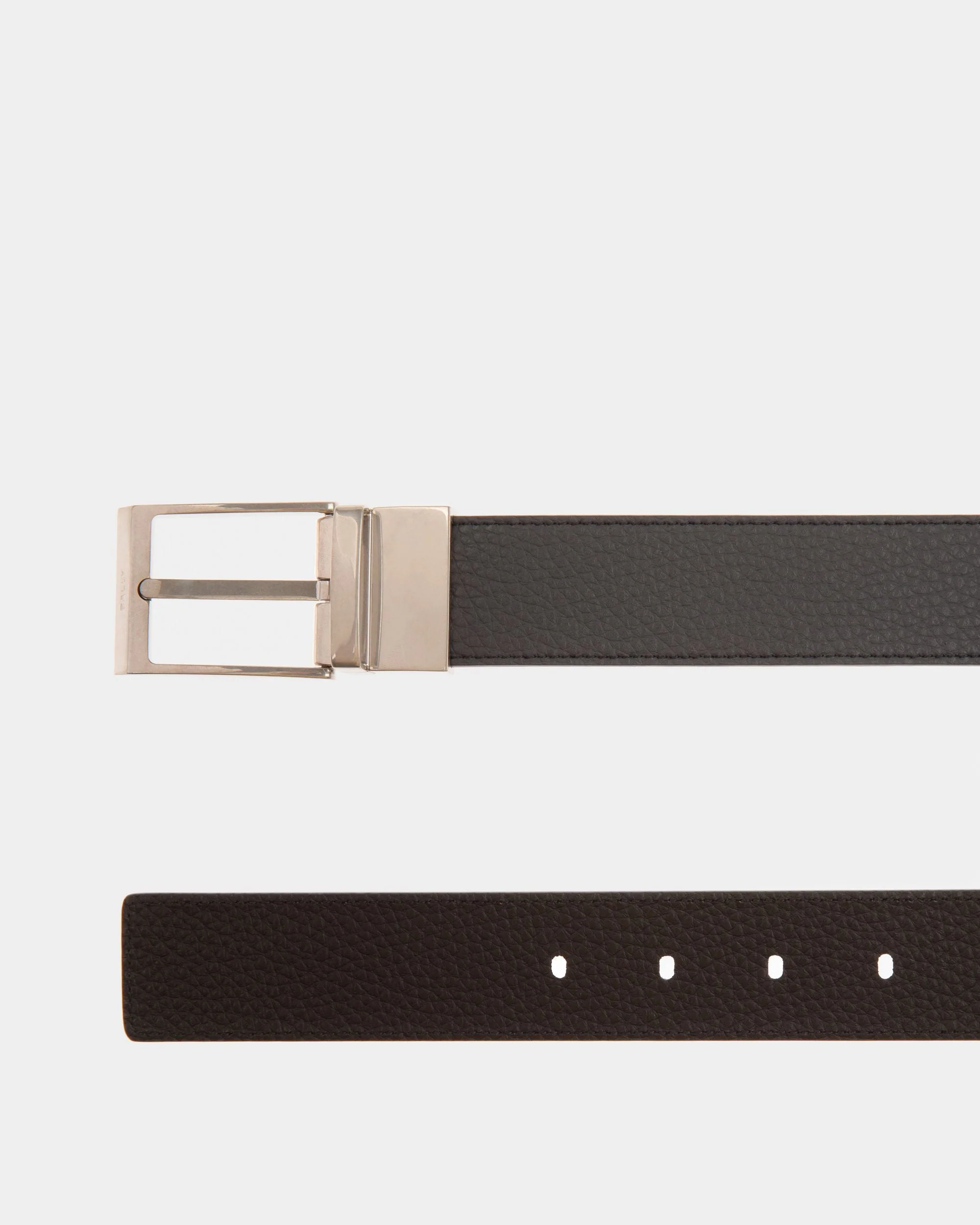 Dress Belt In Midnight And Black Leather - Image 2