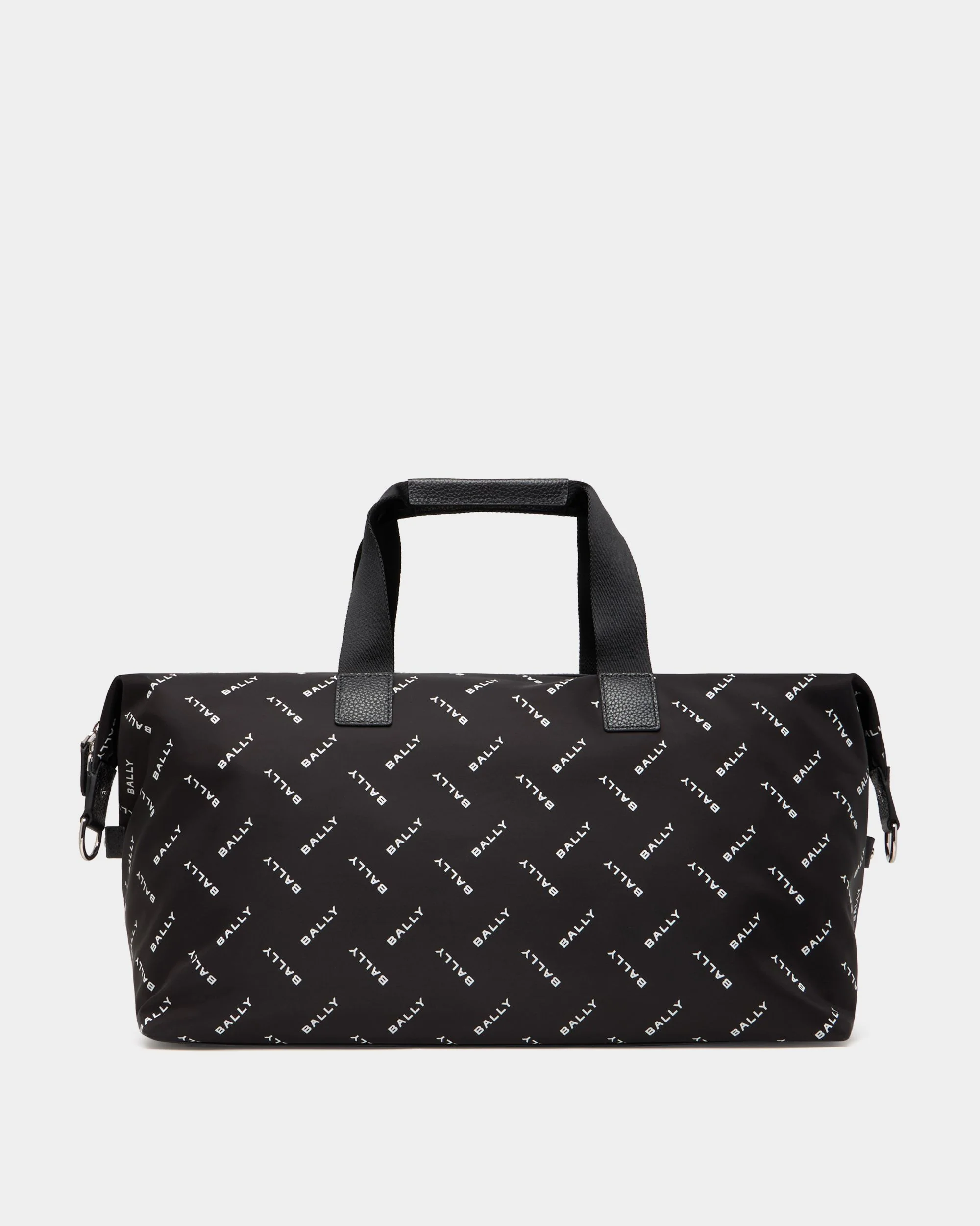 Duffle Bag In Black Nylon With a Chevron Logo Print - Image 2