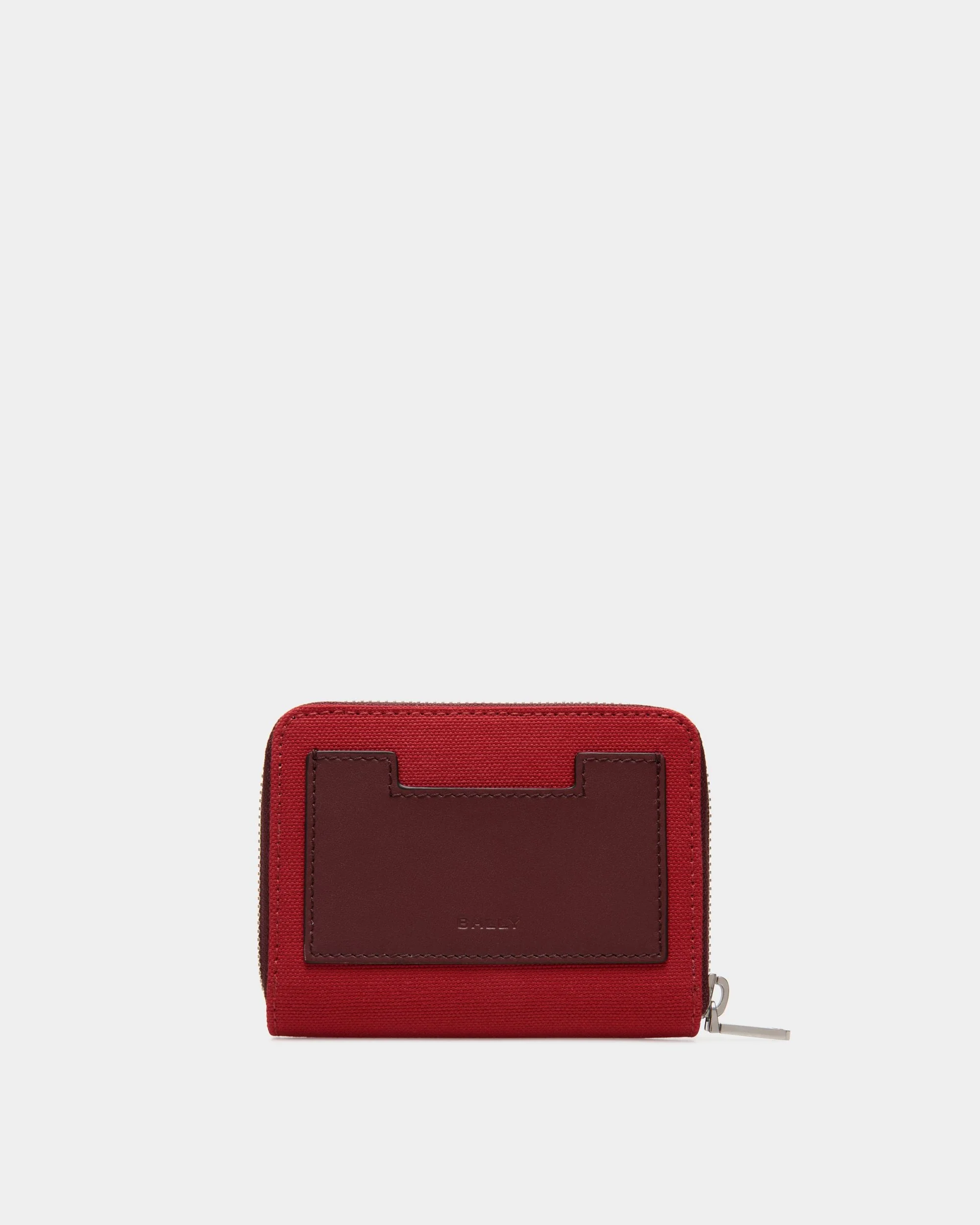 Easy Bally Bifold In Candy Red Cotton Canvas - Image 2