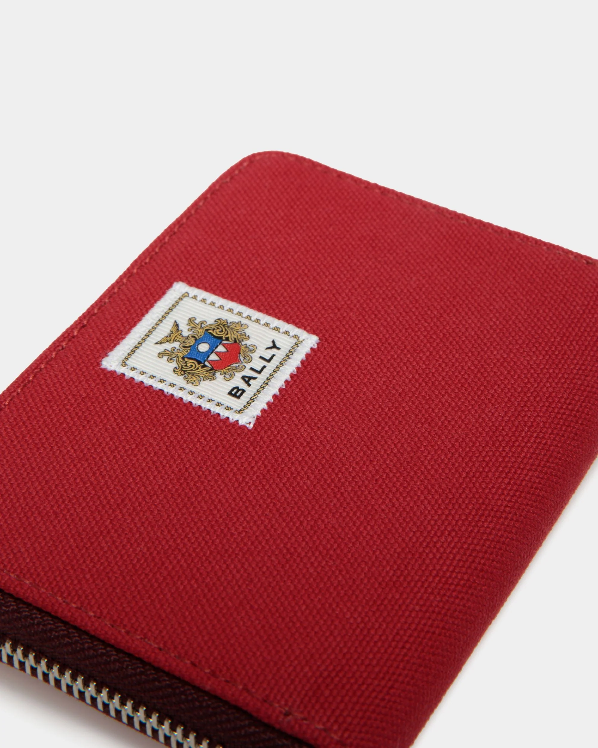 Easy Bally Bifold In Candy Red Cotton Canvas - Image 4