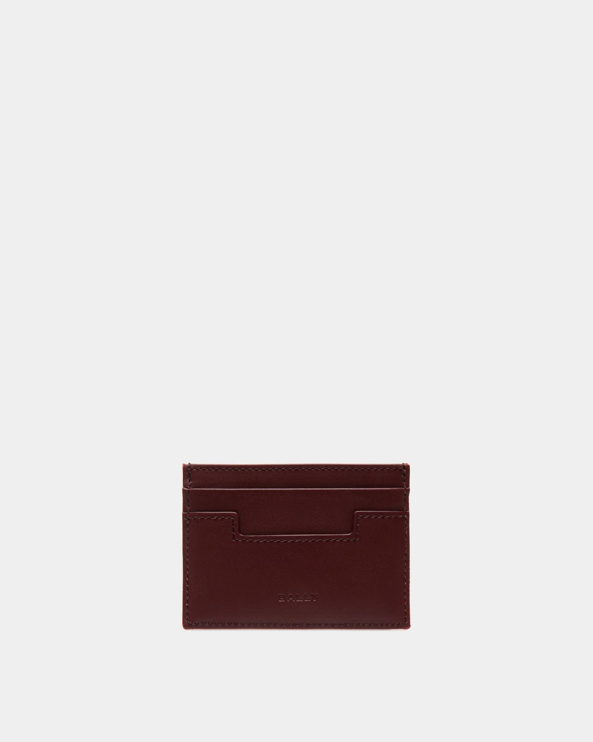 Easy Bally Card Holder In Candy Red Cotton Canvas - Image 2