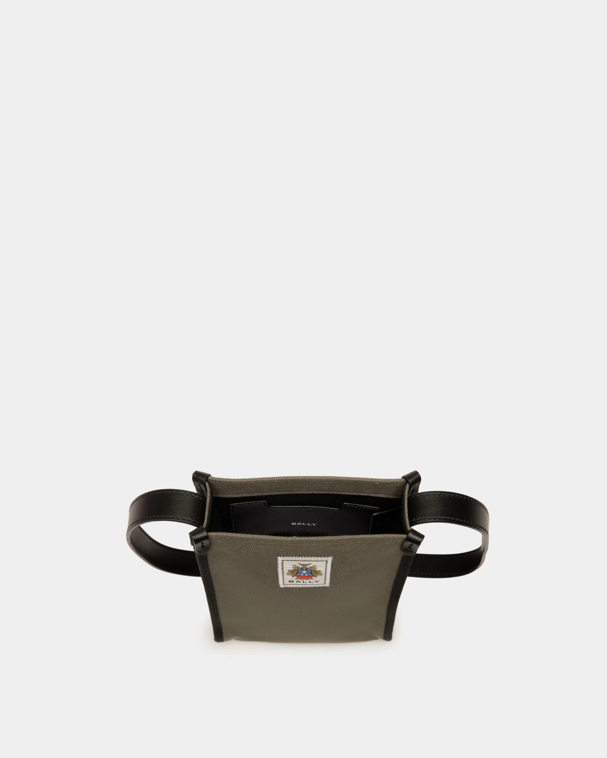 Easy Bally Crossbody Bag In Military Green Cotton Canvas - Image 4