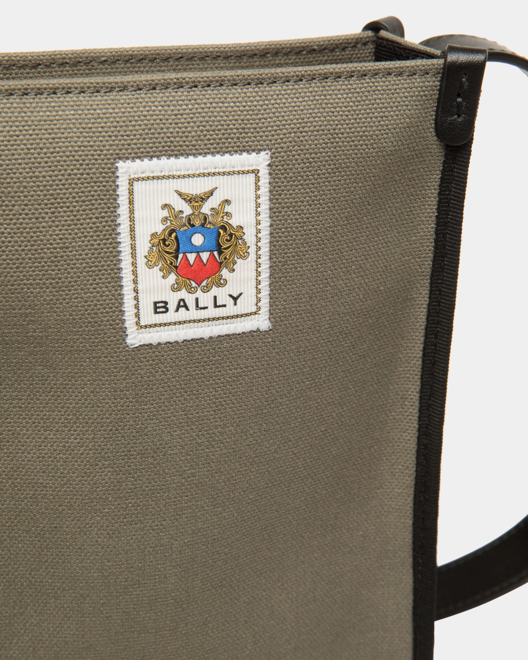 Easy Bally Crossbody Bag In Military Green Cotton Canvas - Image 5