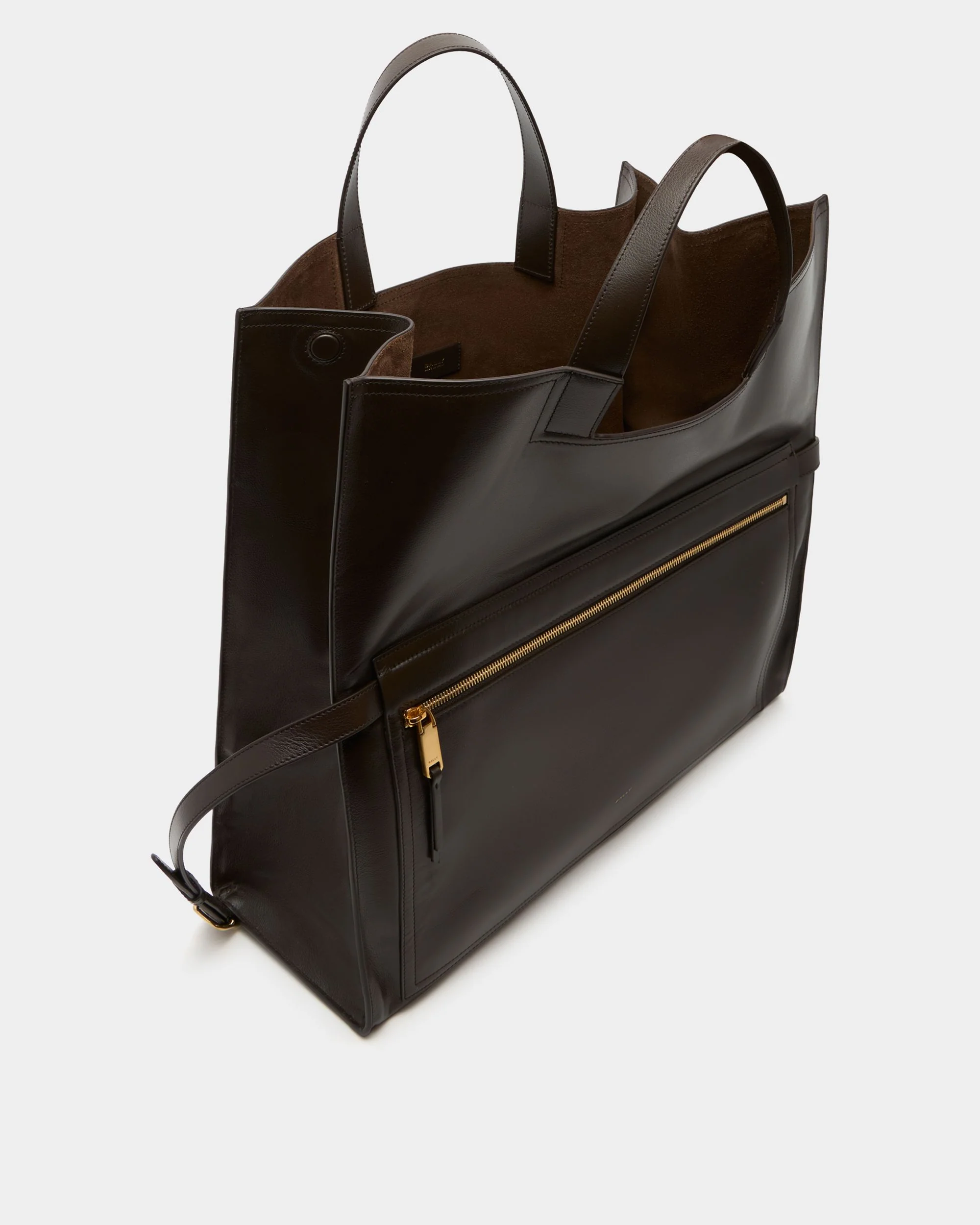 Easy Bally Foldable Tote in Ebano Leather - Image 5