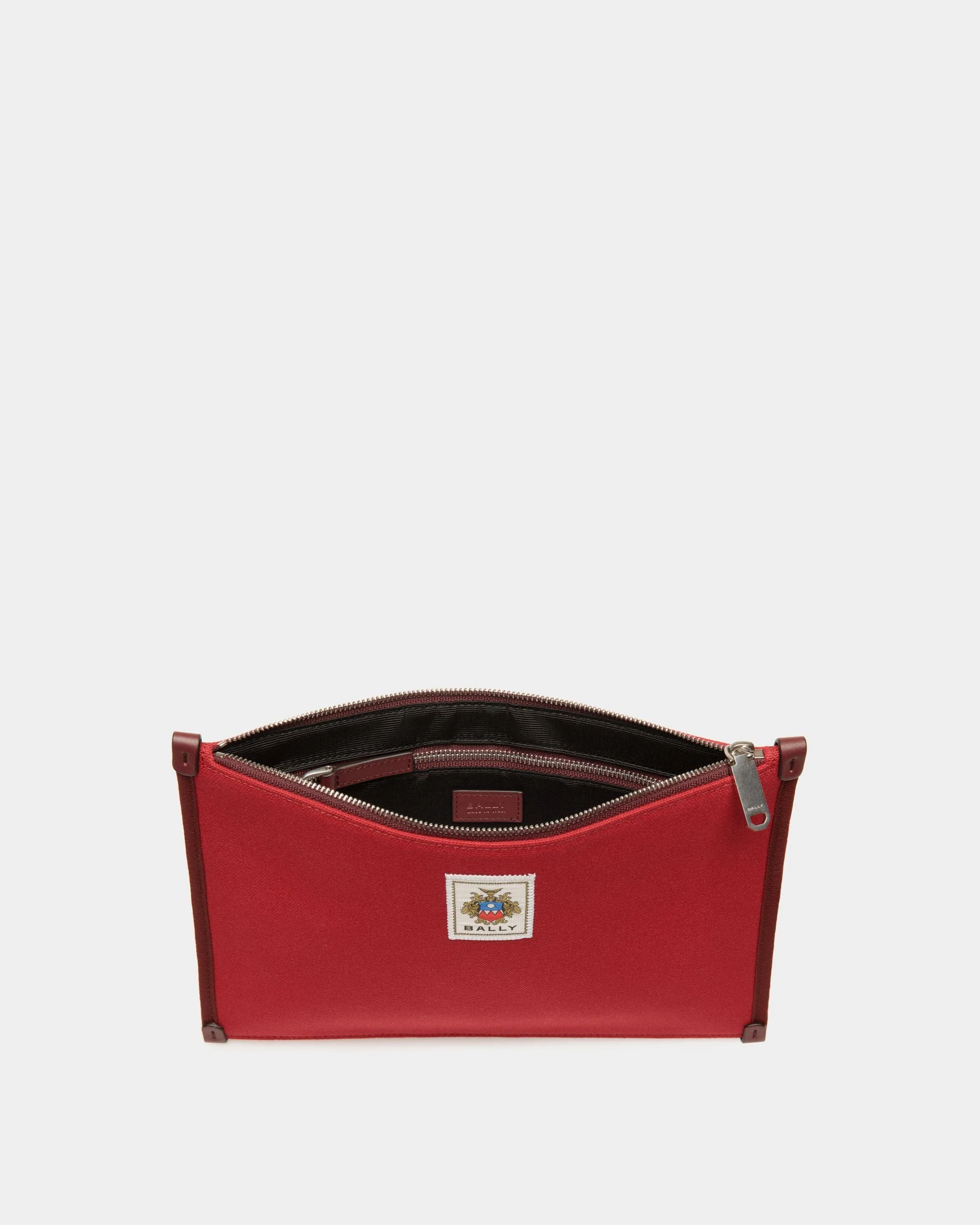 Easy Bally Pochette In Candy Red Cotton Canvas - Image 3