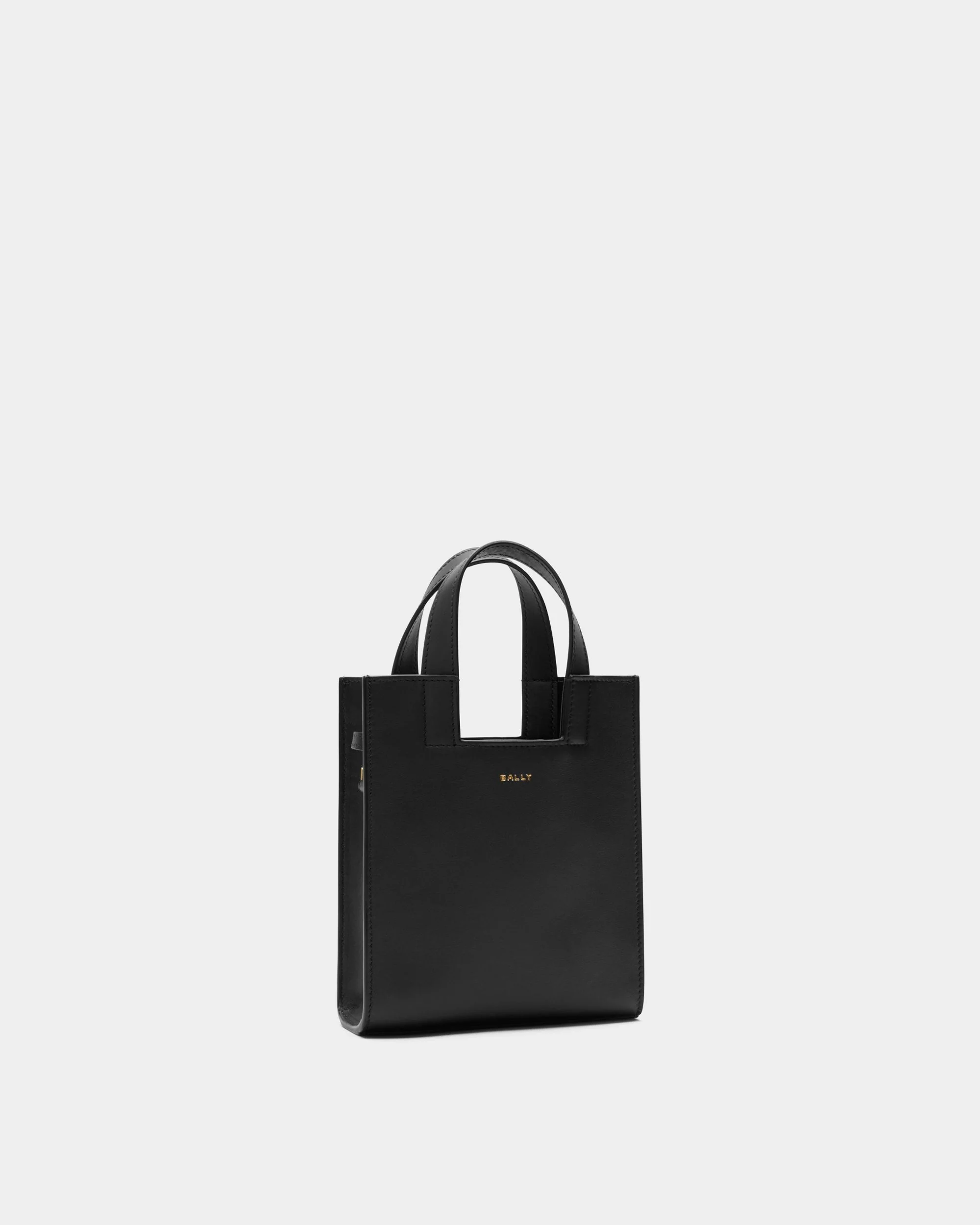 Easy Bally Small Tote Bag in Black Leather - Image 4