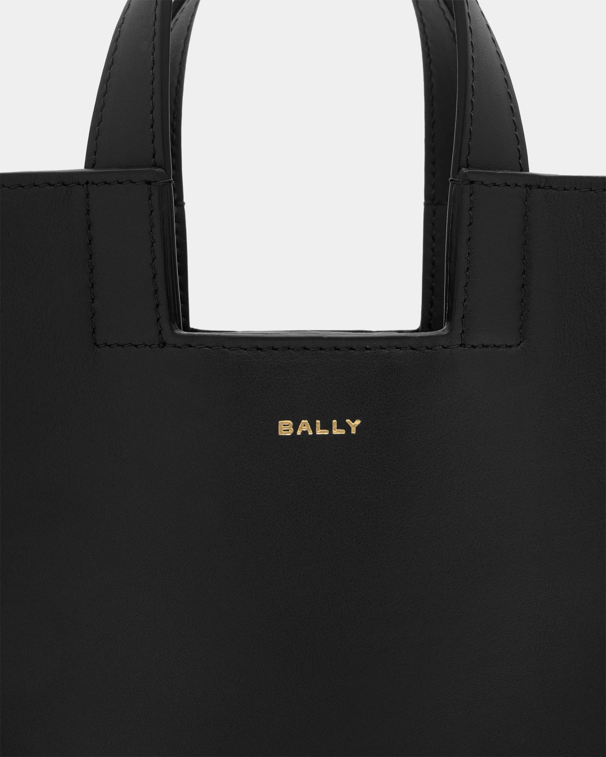 Easy Bally Small Tote Bag in Black Leather - Image 6