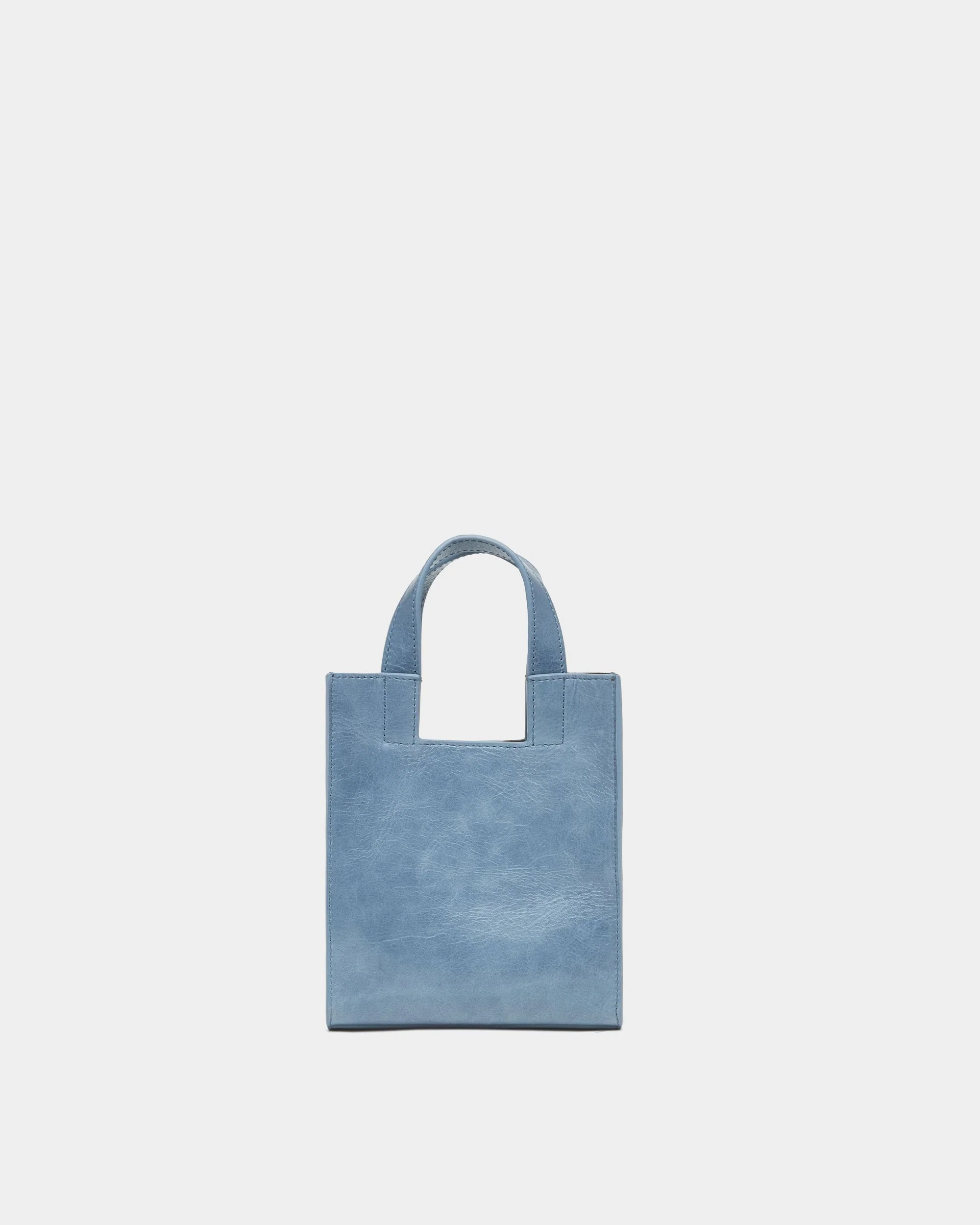 Easy Bally Small Tote Bag in Light Blue Leather - Image 2