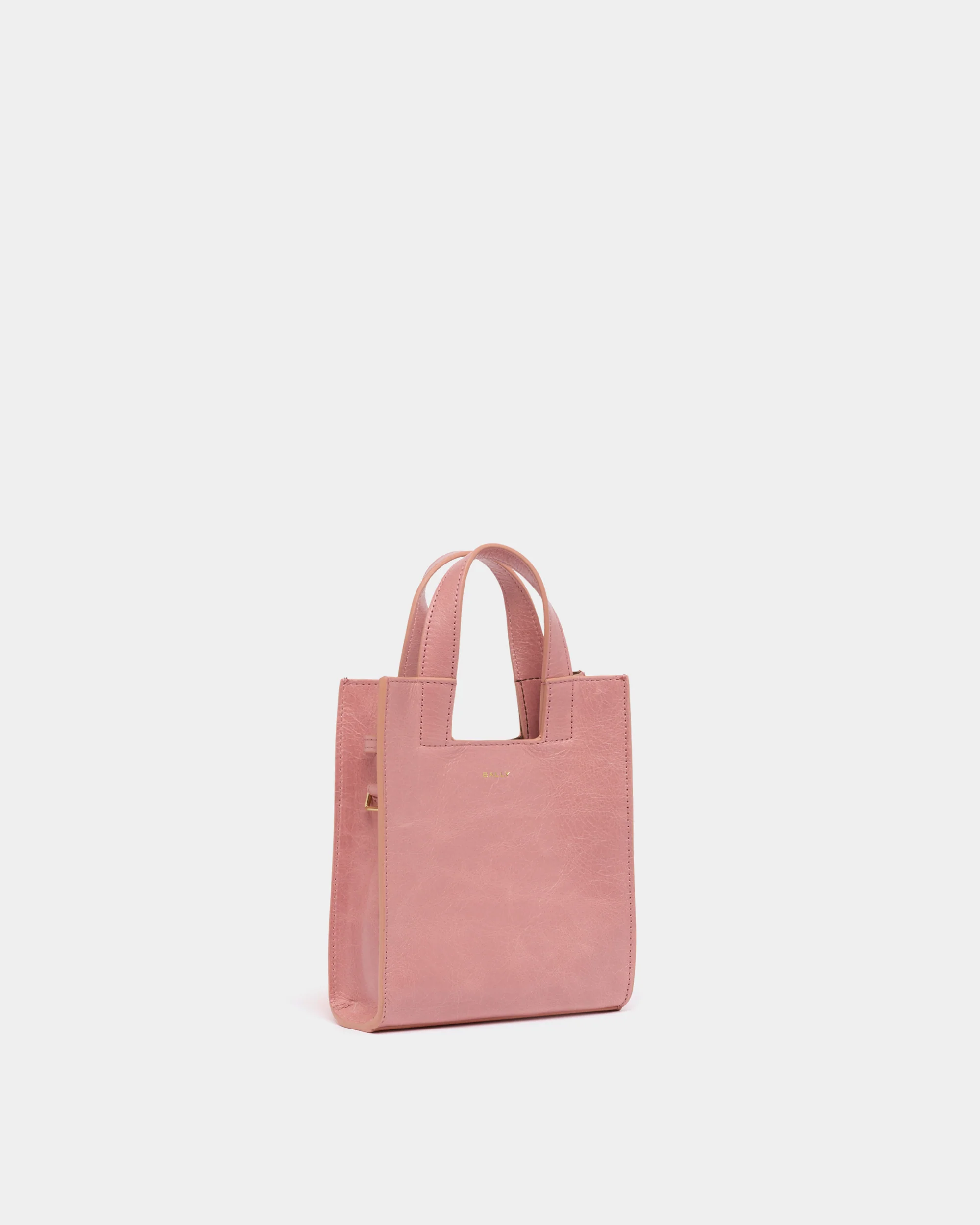 Easy Bally Small Tote Bag in Light Pink Leather - Image 3