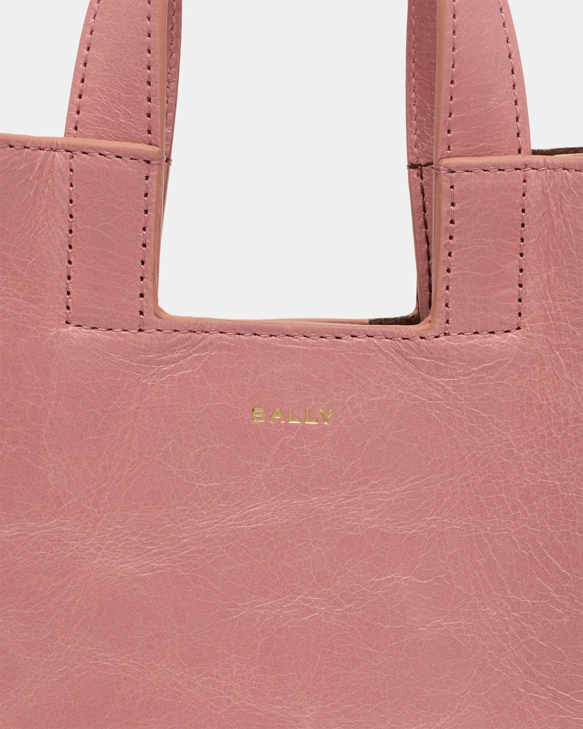 Easy Bally Small Tote Bag in Light Pink Leather - Image 5