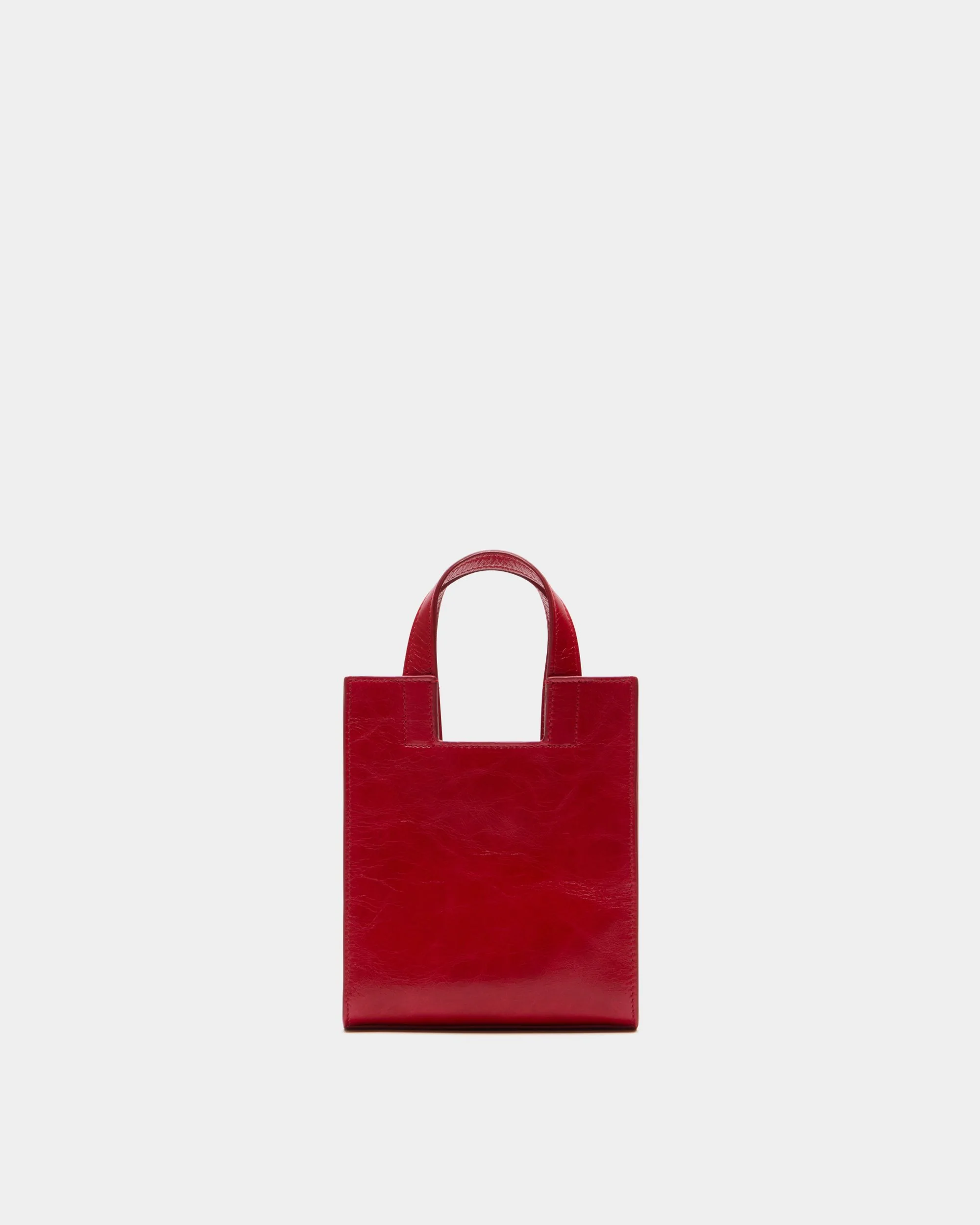 Easy Bally Small Tote Bag in Red Leather - Image 3