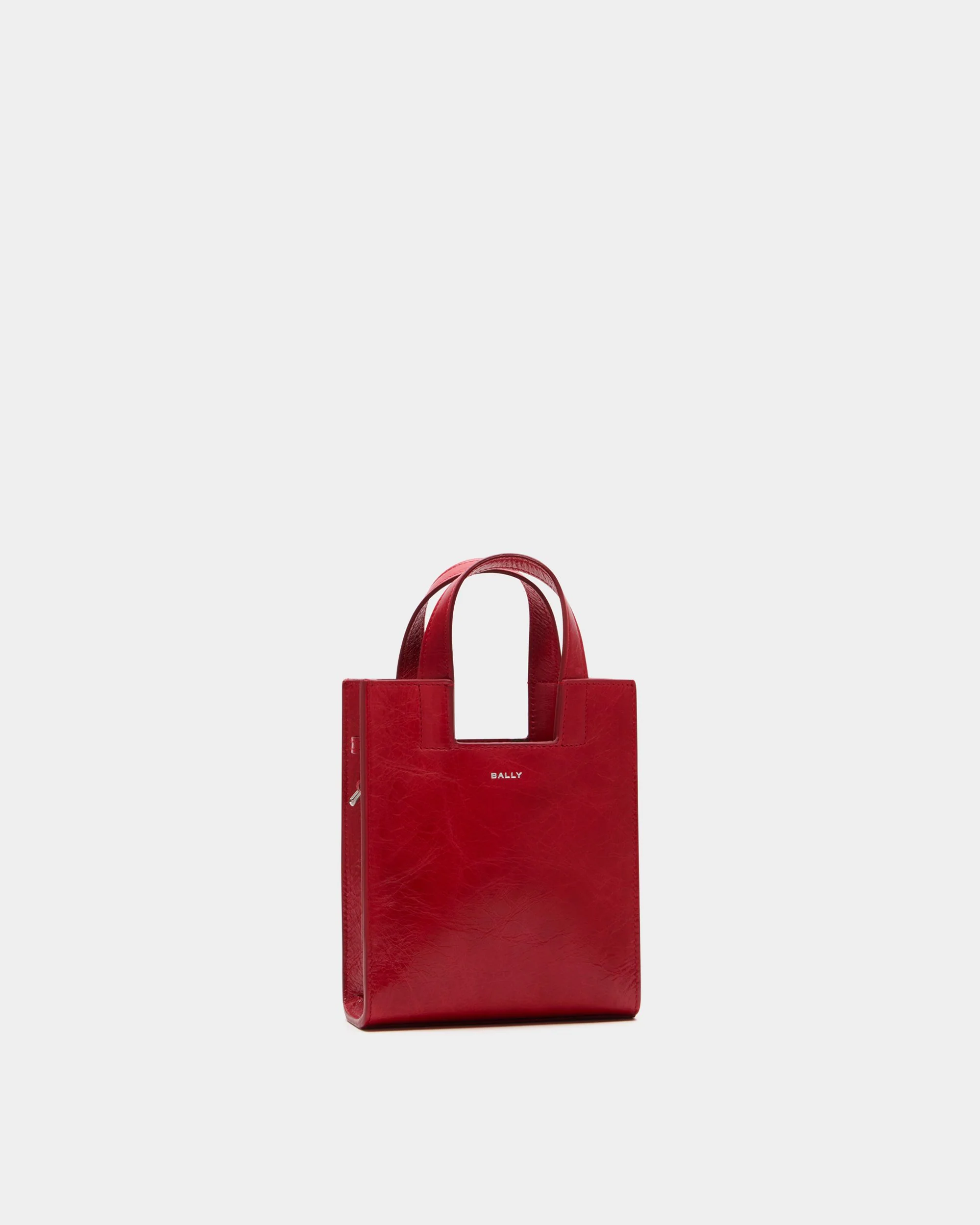 Easy Bally Small Tote Bag in Red Leather - Image 4