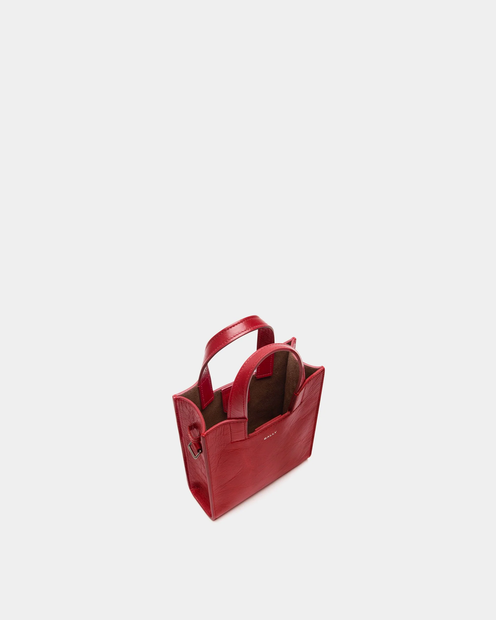 Easy Bally Small Tote Bag in Red Leather - Image 5