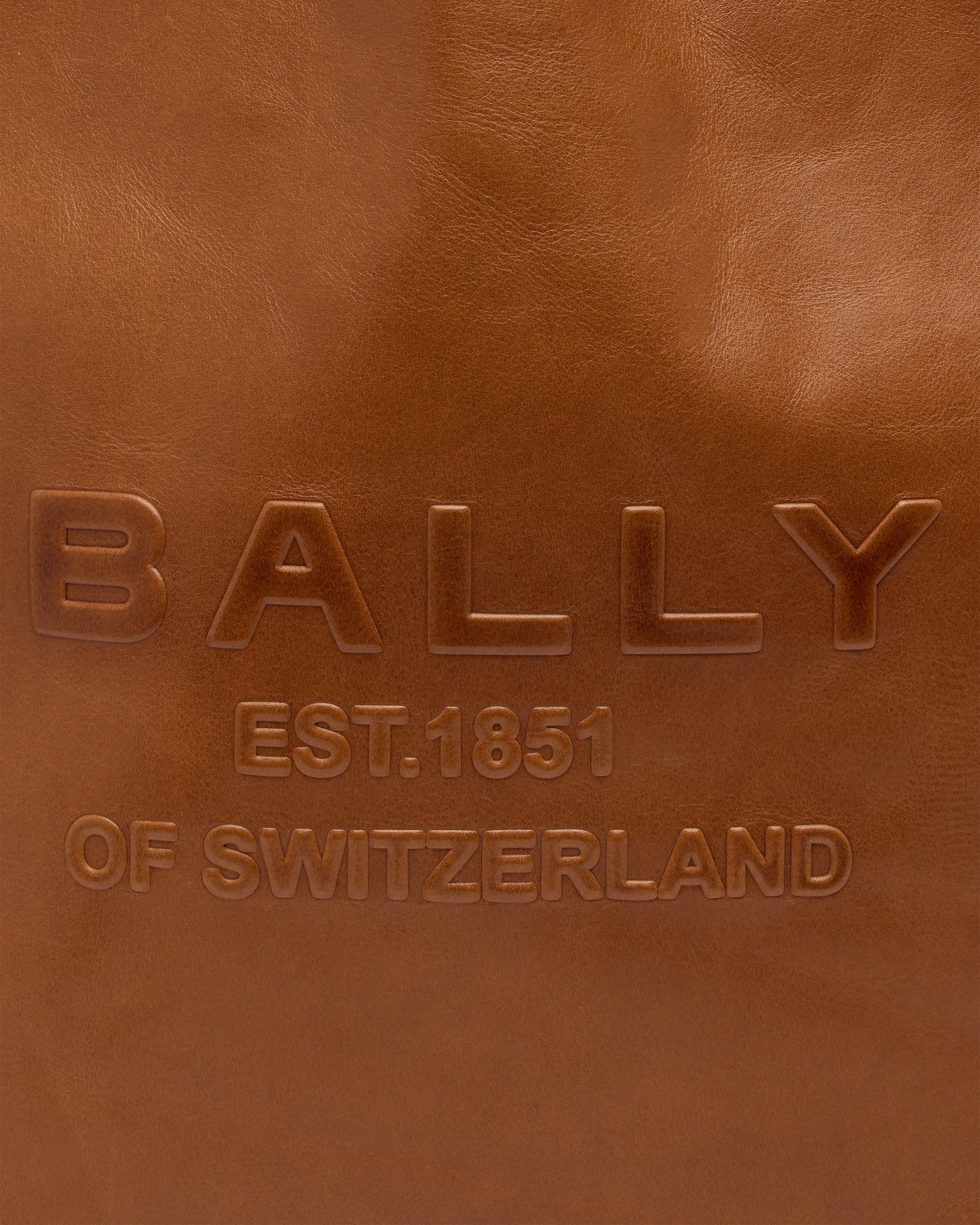 Easy Bally Tote Bag in Amber Brown Leather - Image 6