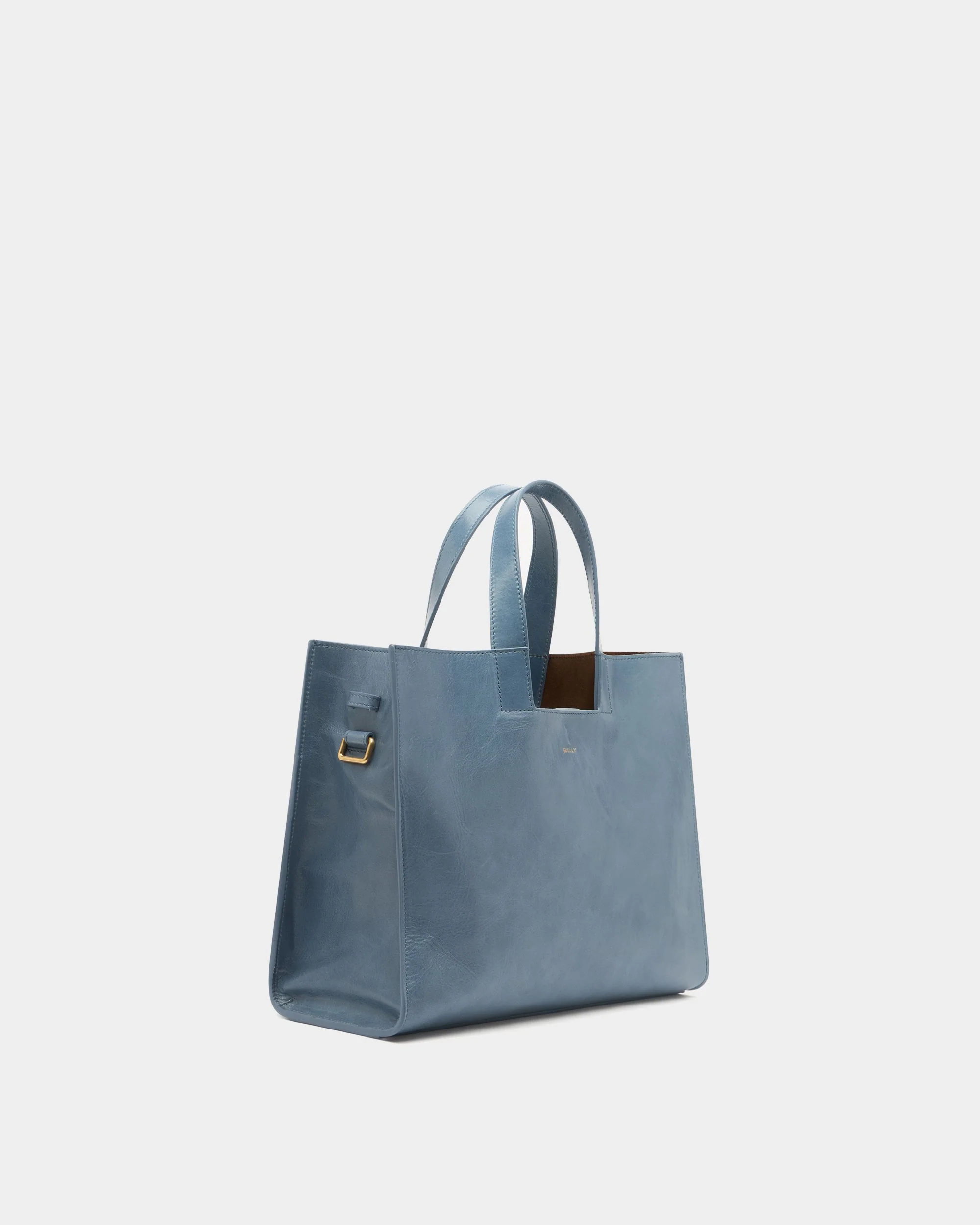Easy Bally Tote Bag in Light Blue Leather - Image 3