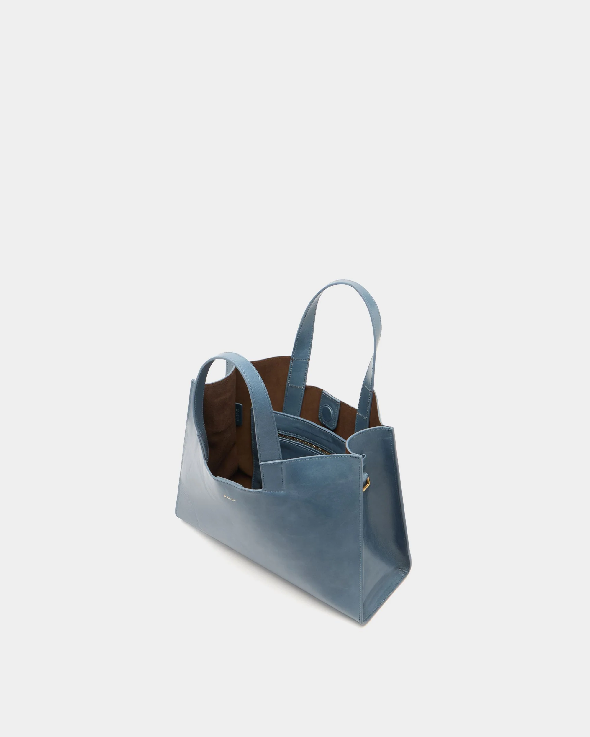 Easy Bally Tote Bag in Light Blue Leather - Image 4