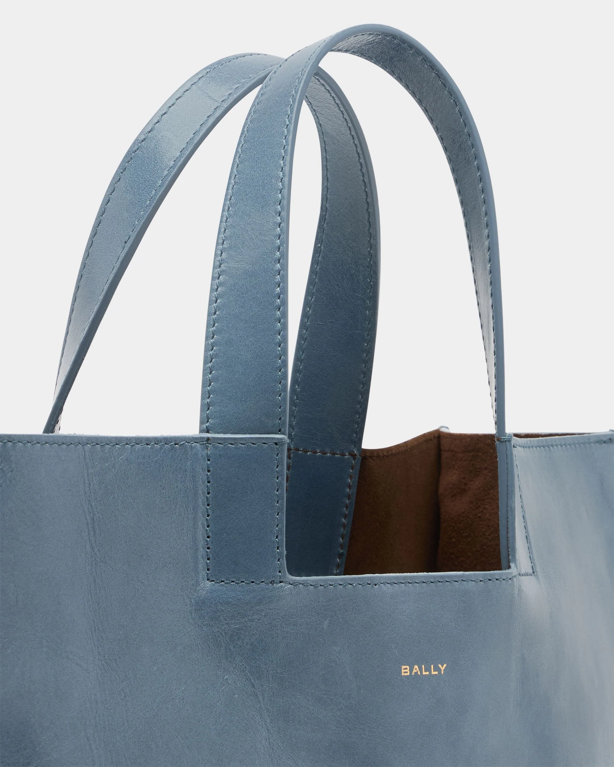 Easy Bally Tote Bag in Light Blue Leather - Image 5