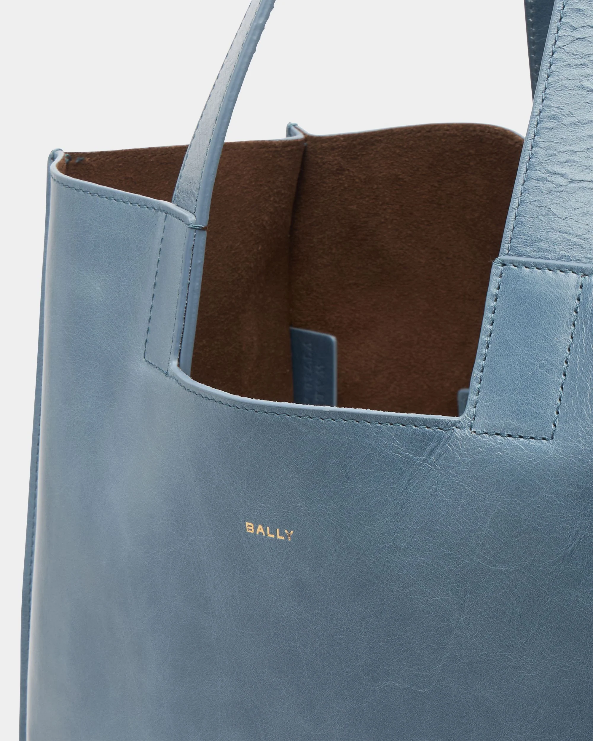 Easy Bally Tote Bag in Light Blue Leather - Image 5