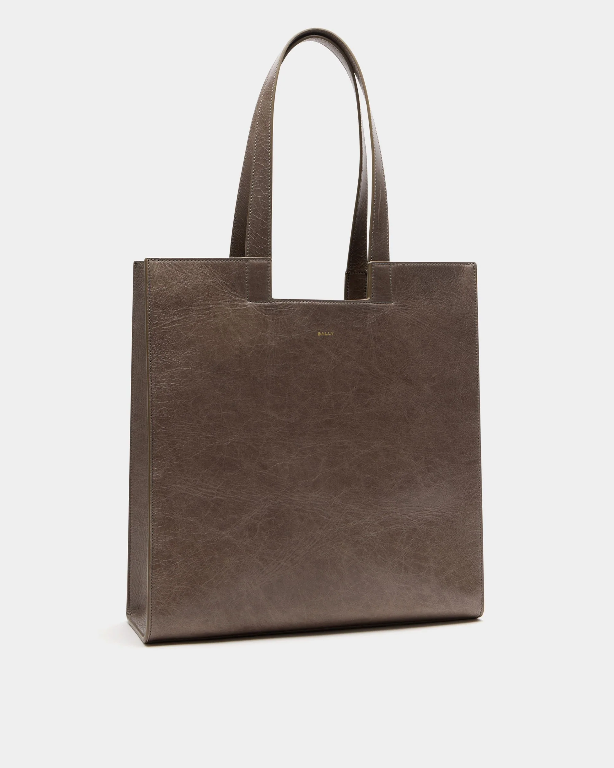 Easy Bally Tote Bag in Taupe Leather - Image 4