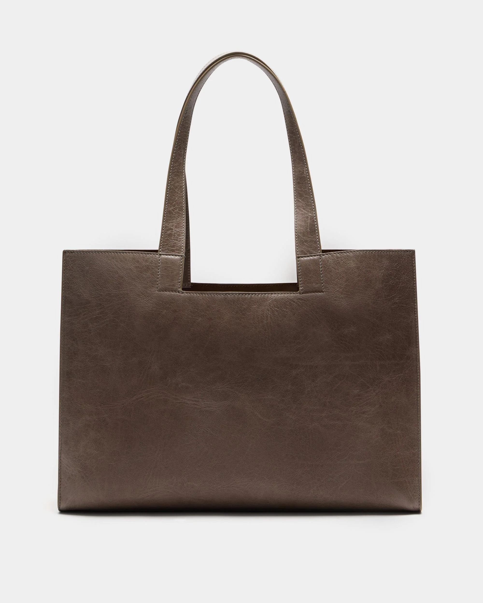 Easy Bally Tote Bag in Taupe Leather - Image 3
