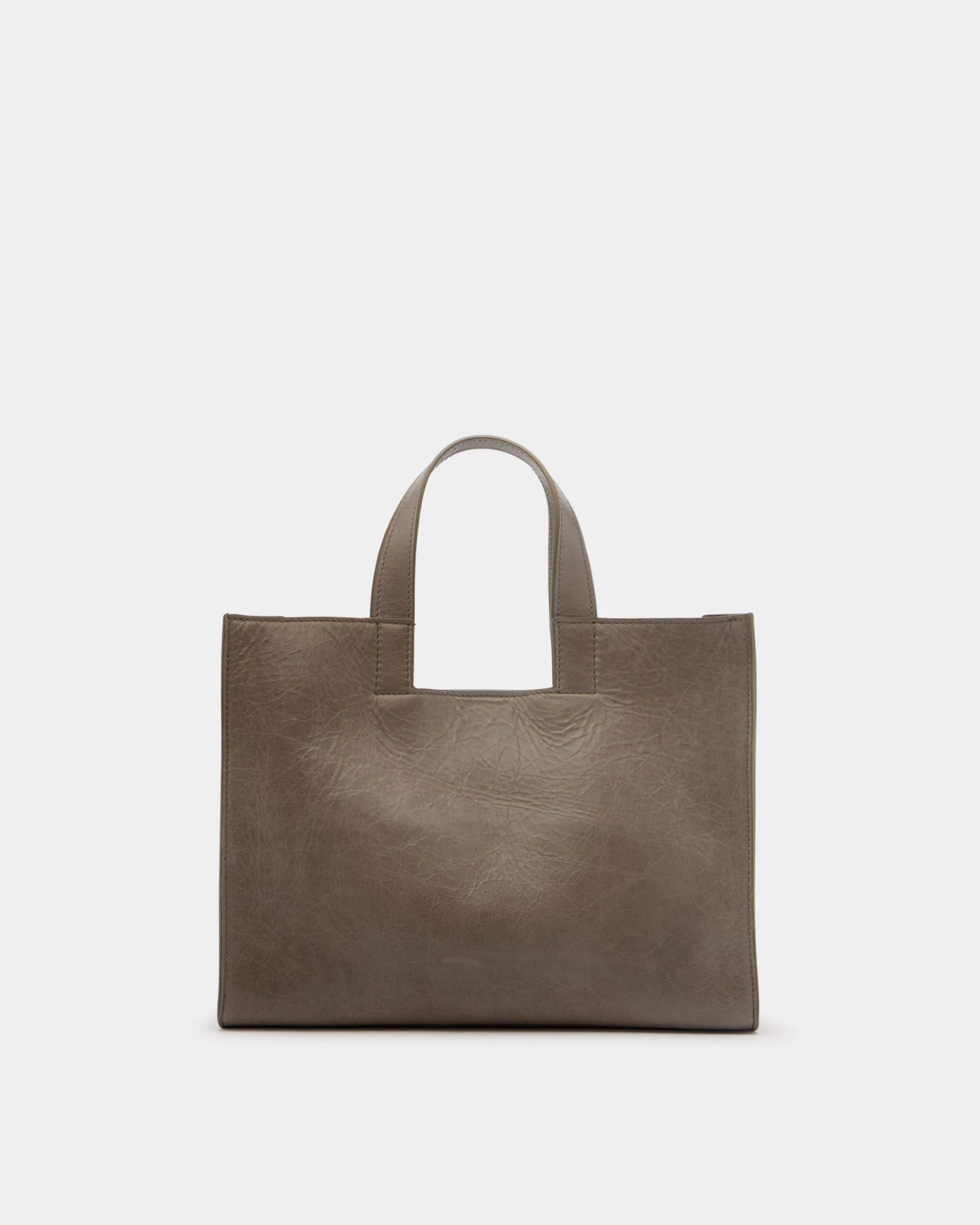 Easy Bally Tote Bag in Taupe Leather - Image 3