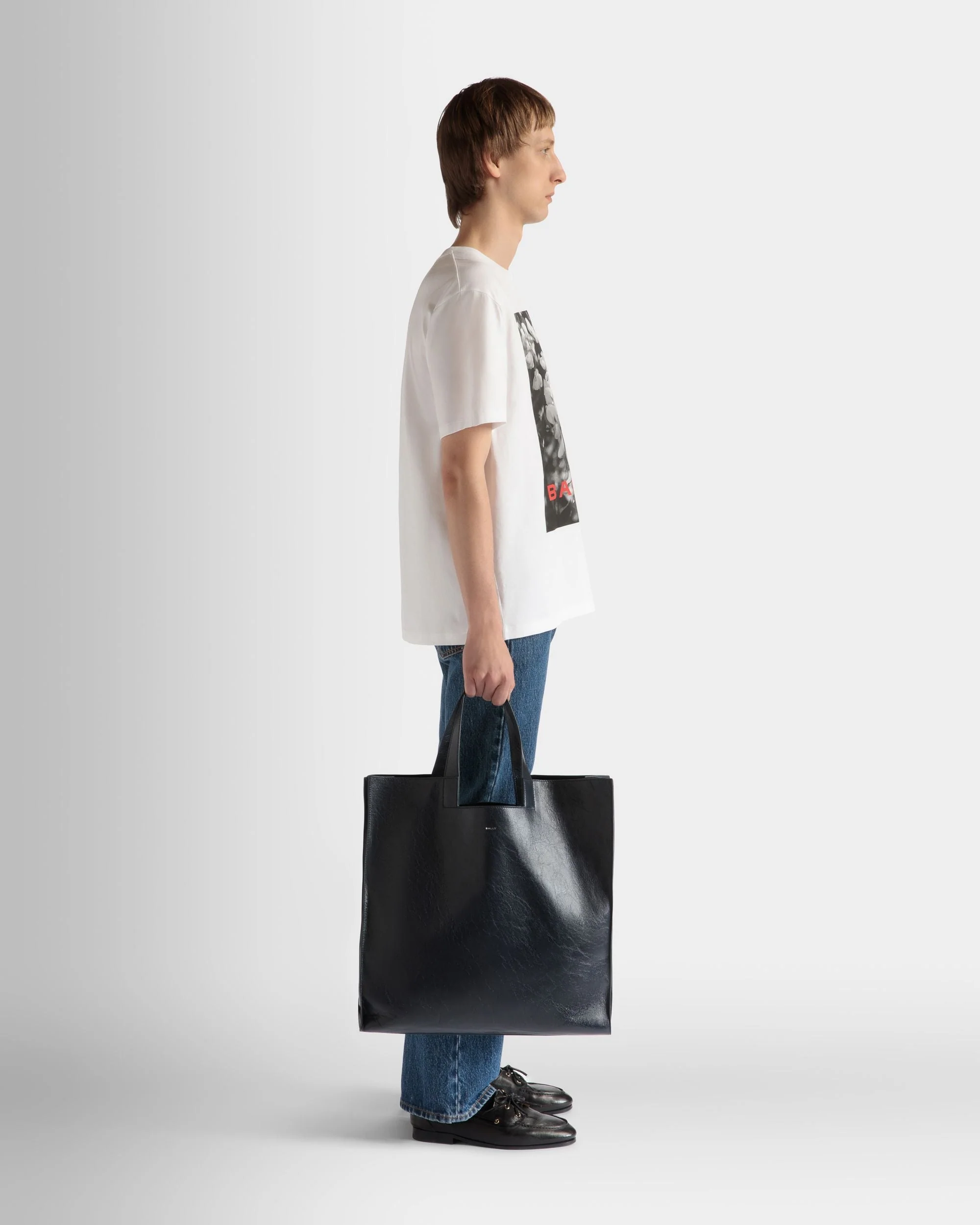 Easy Bally Tote in Black Leather - Image 2