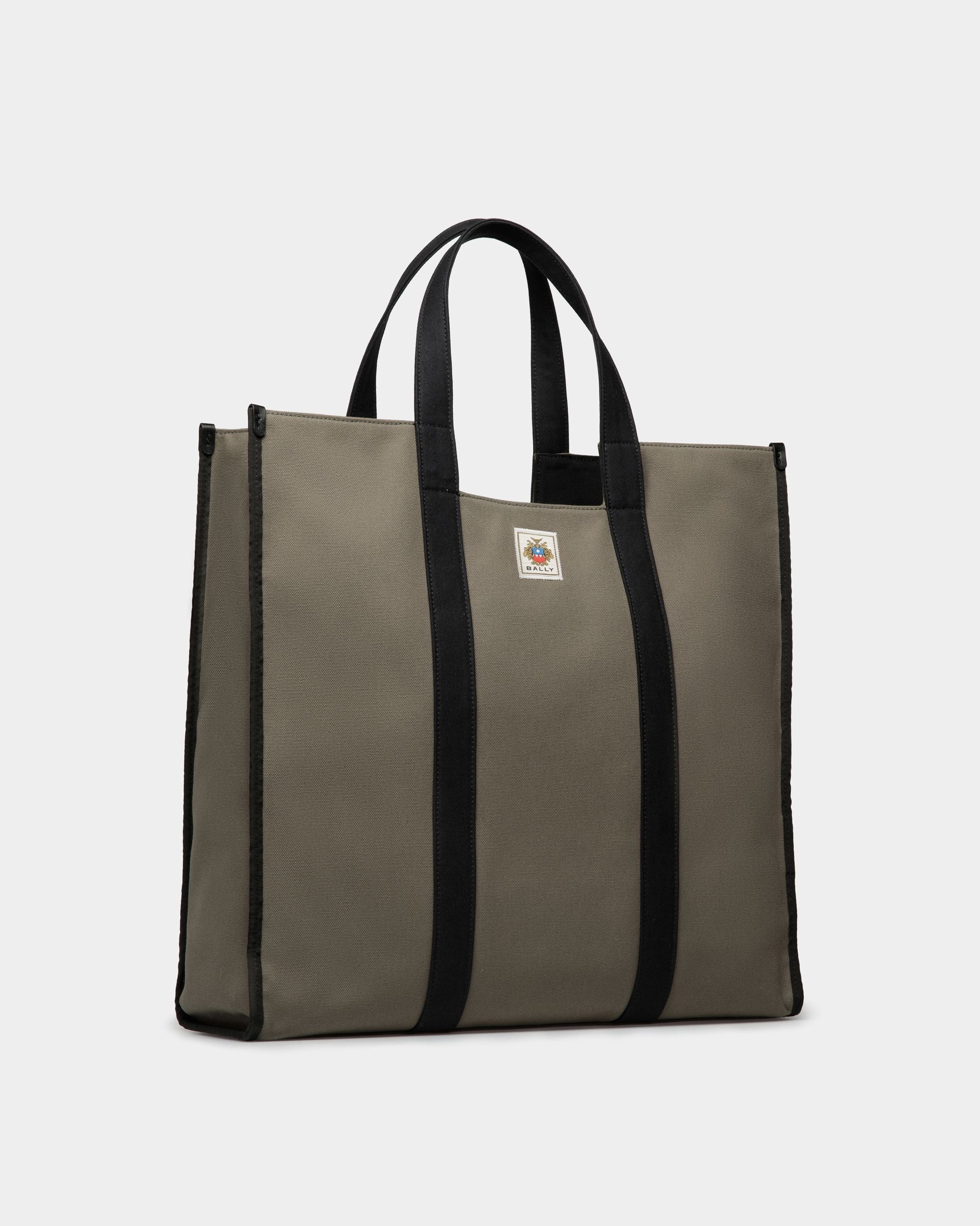Easy Bally Tote In Military Green Cotton Canvas - Image 4