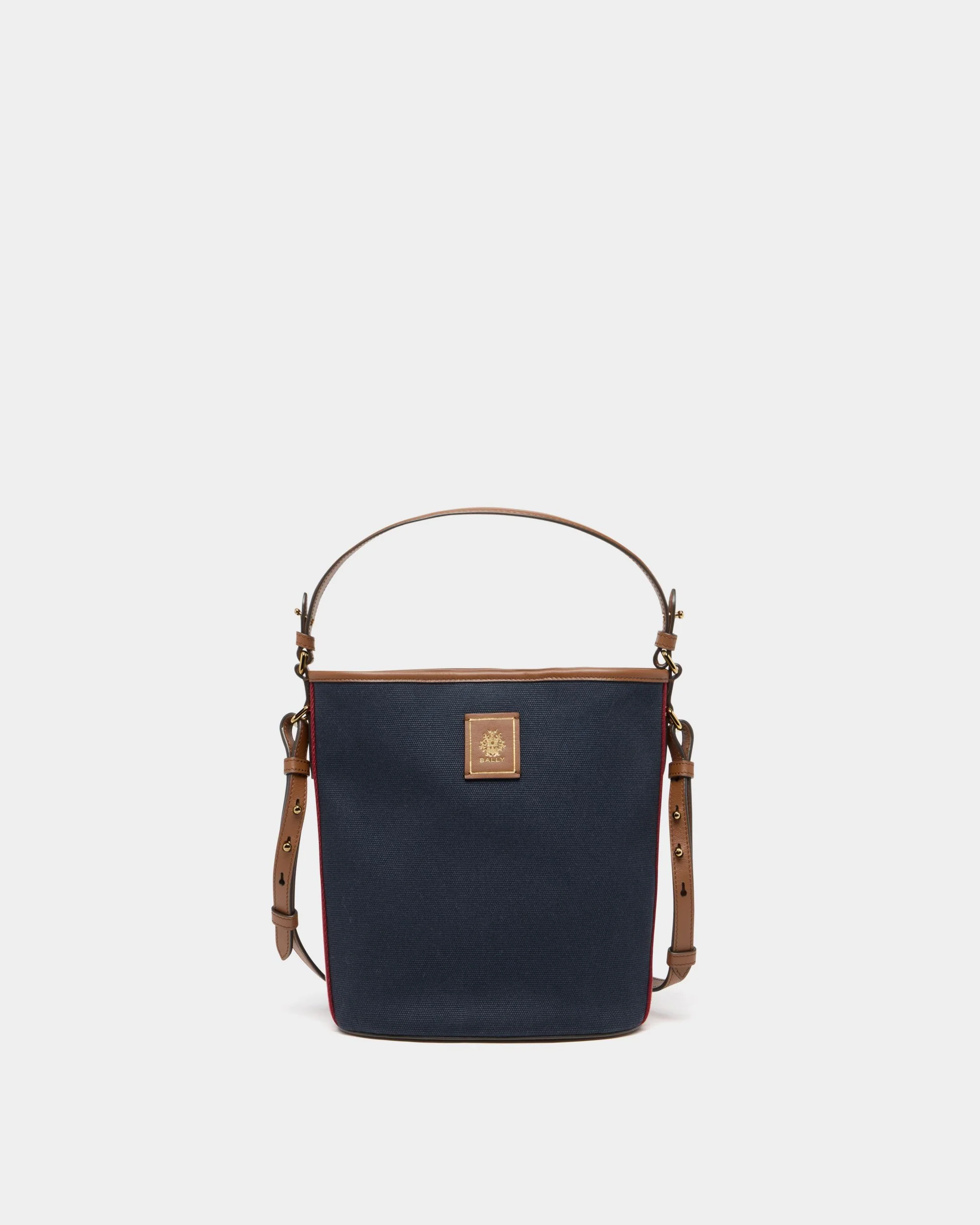 Edelbliss Bucket in Navy Blue Canvas with a Bally Ribbon